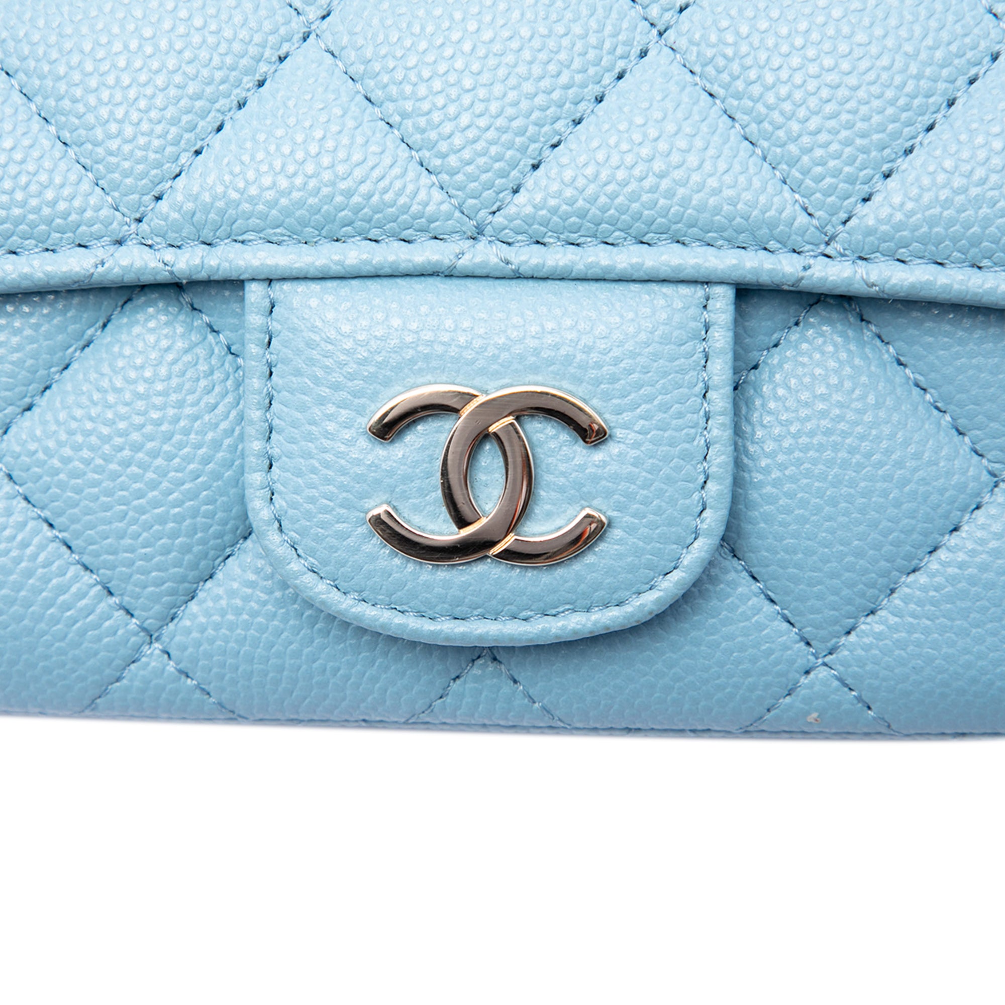 Chanel CC Quilted Caviar Glasses Case on Chain - image 5