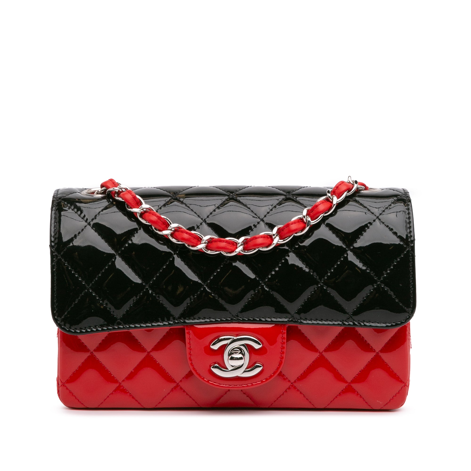 Chanel Mini Rectangular Bicolor Patent Single Flap - image 1