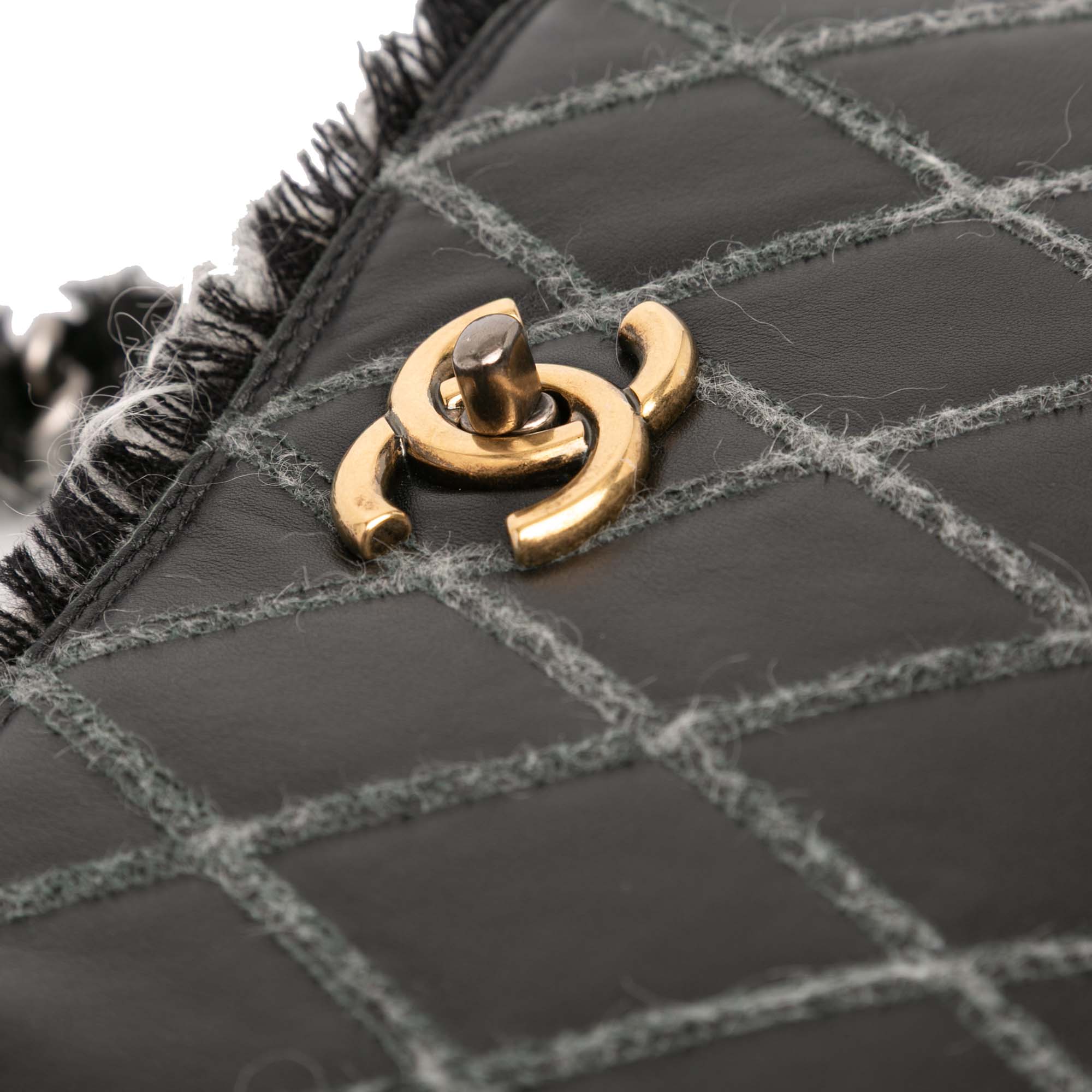 Chanel CC Quilted Calfskin Tweedy Shopping Tote - image 8