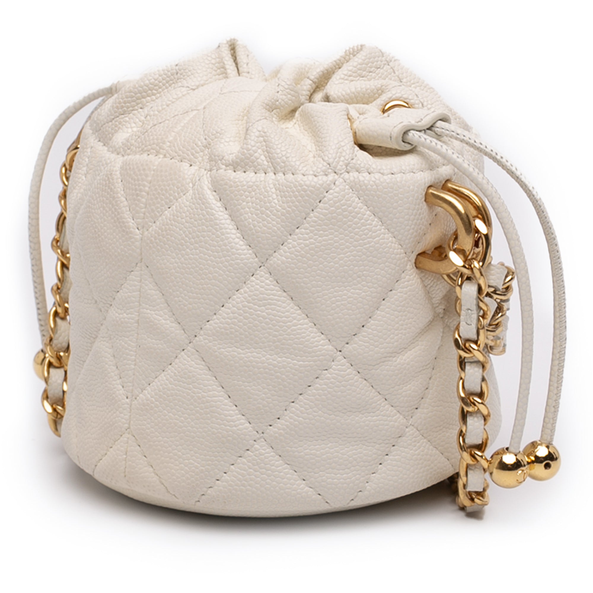 Chanel Mini Quilted Caviar Twist Your Buttons Drawstring Bucket Bag - image 2