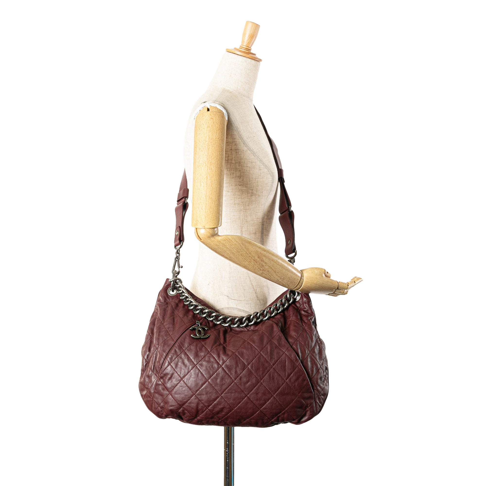 Chanel Quilted Calfskin Coco Pleats Hobo - image 15