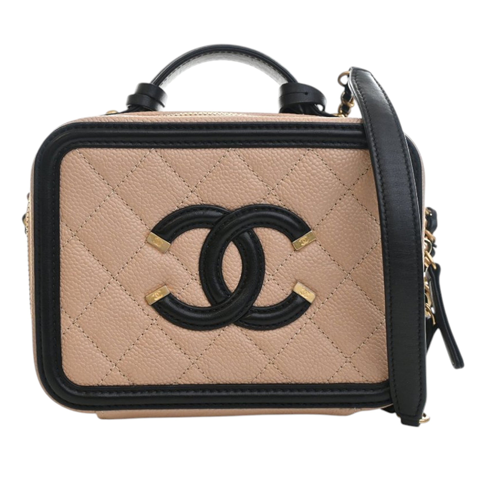 Chanel Small Caviar CC Filigree Vanity Case - image 1
