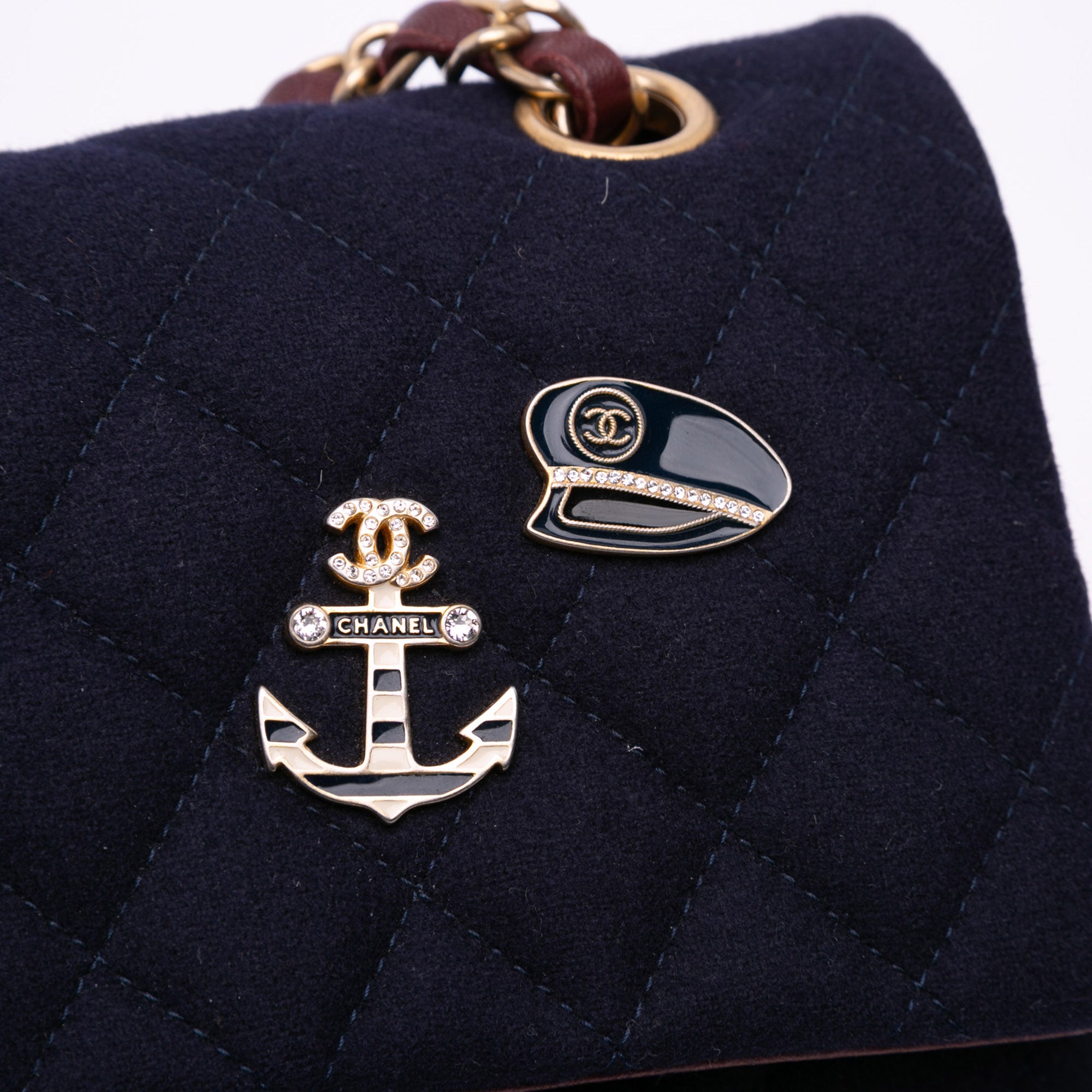 Chanel Paris Hamburg Medium Classic Jersey Coco Sailor Charms Double Flap - image 7