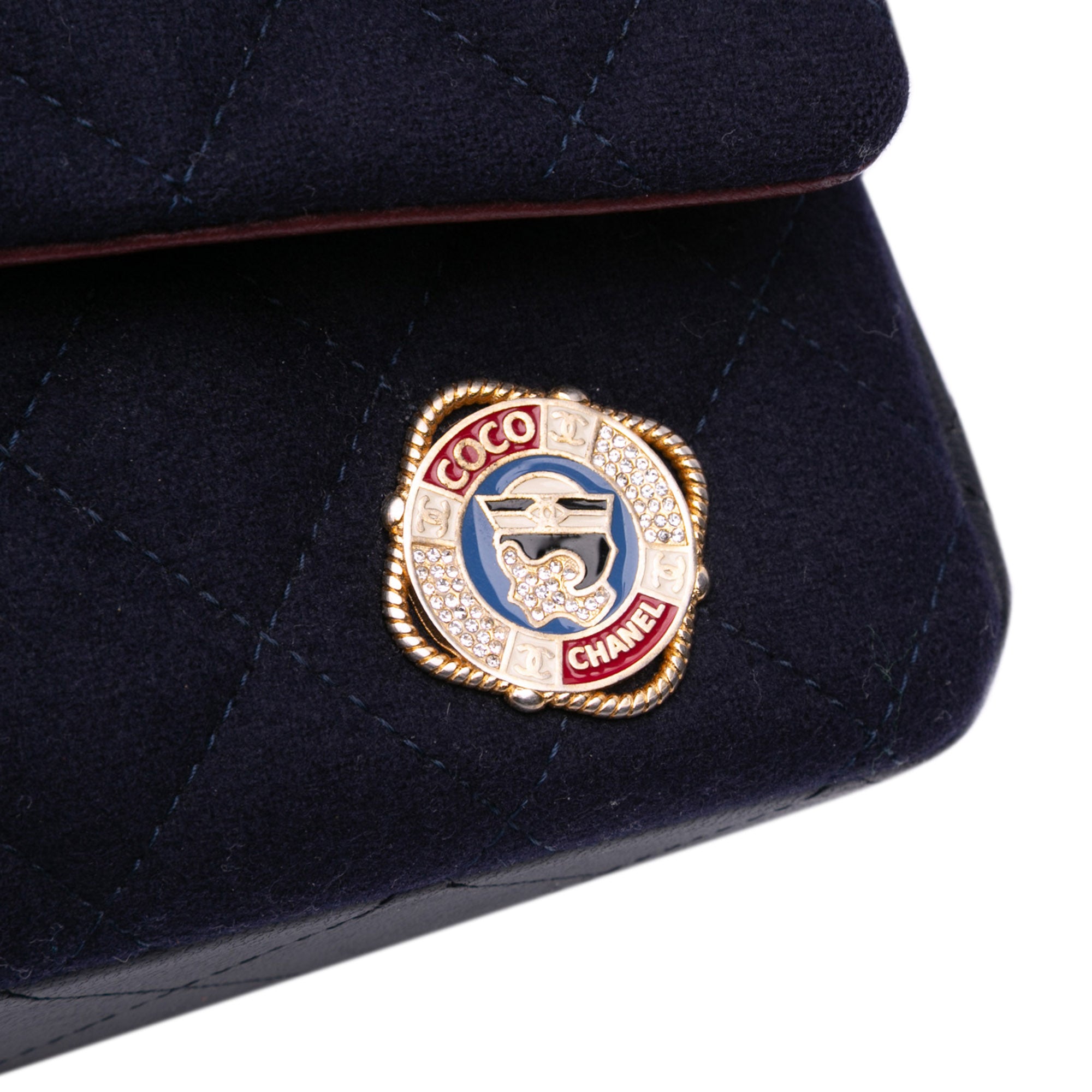 Chanel Paris Hamburg Medium Classic Jersey Coco Sailor Charms Double Flap - image 8