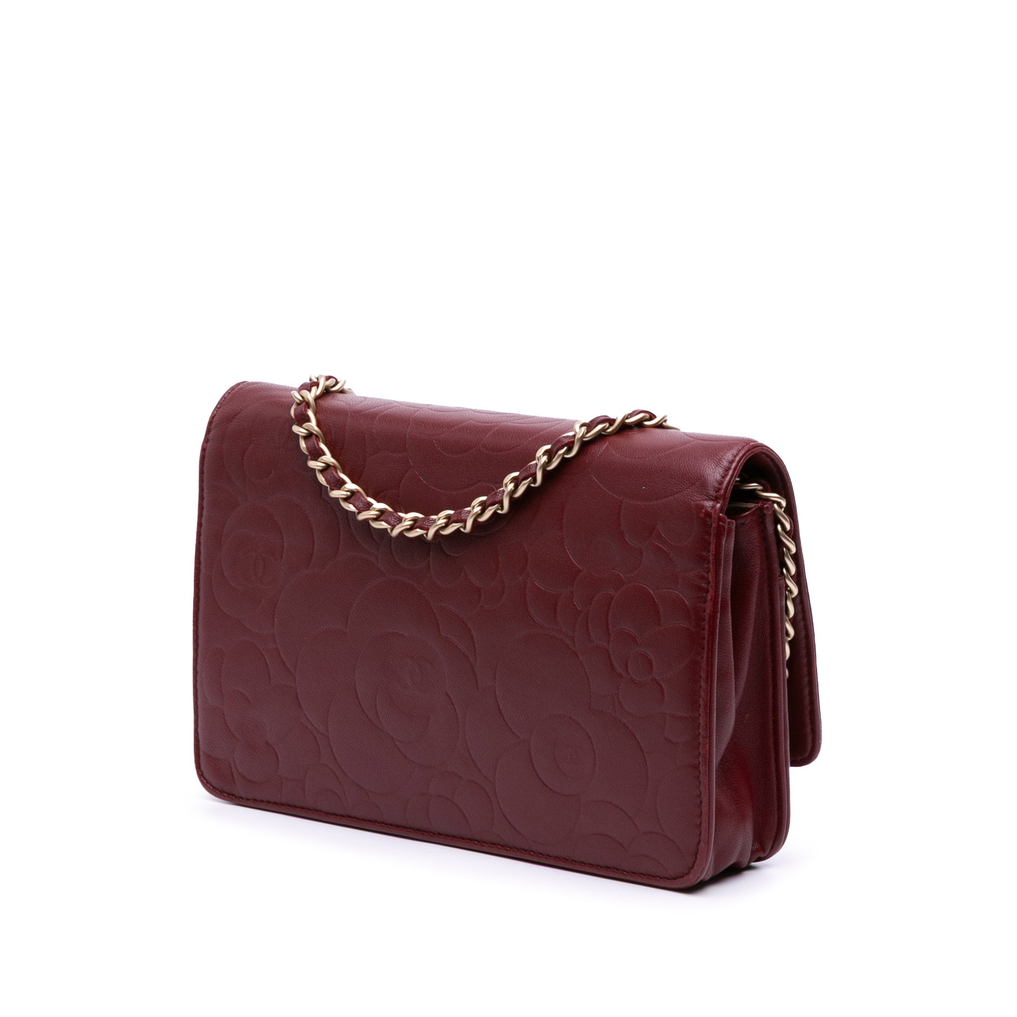 Chanel CC Embossed Calfskin Camellia Wallet On Chain - image 2