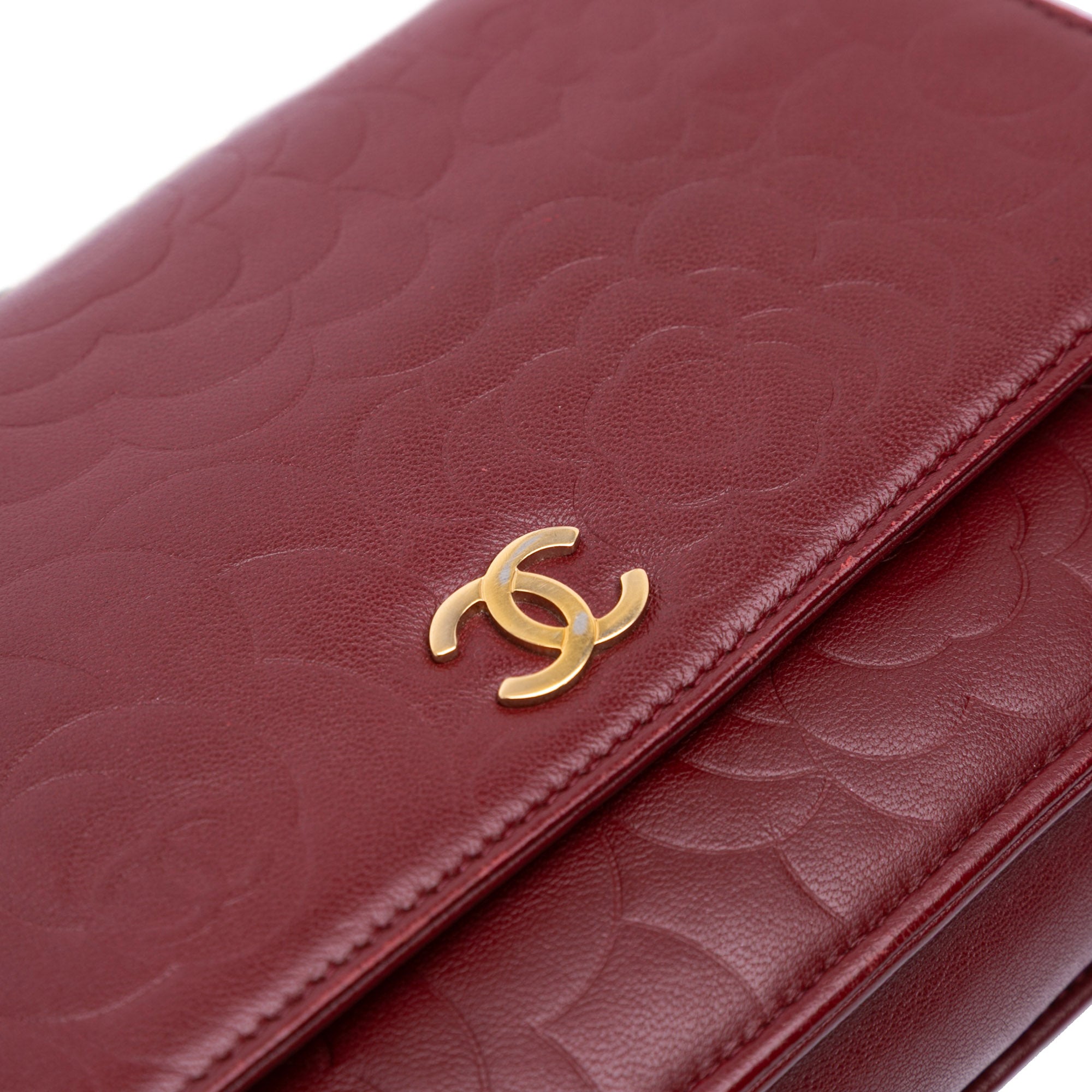 Chanel CC Embossed Calfskin Camellia Wallet On Chain - image 7
