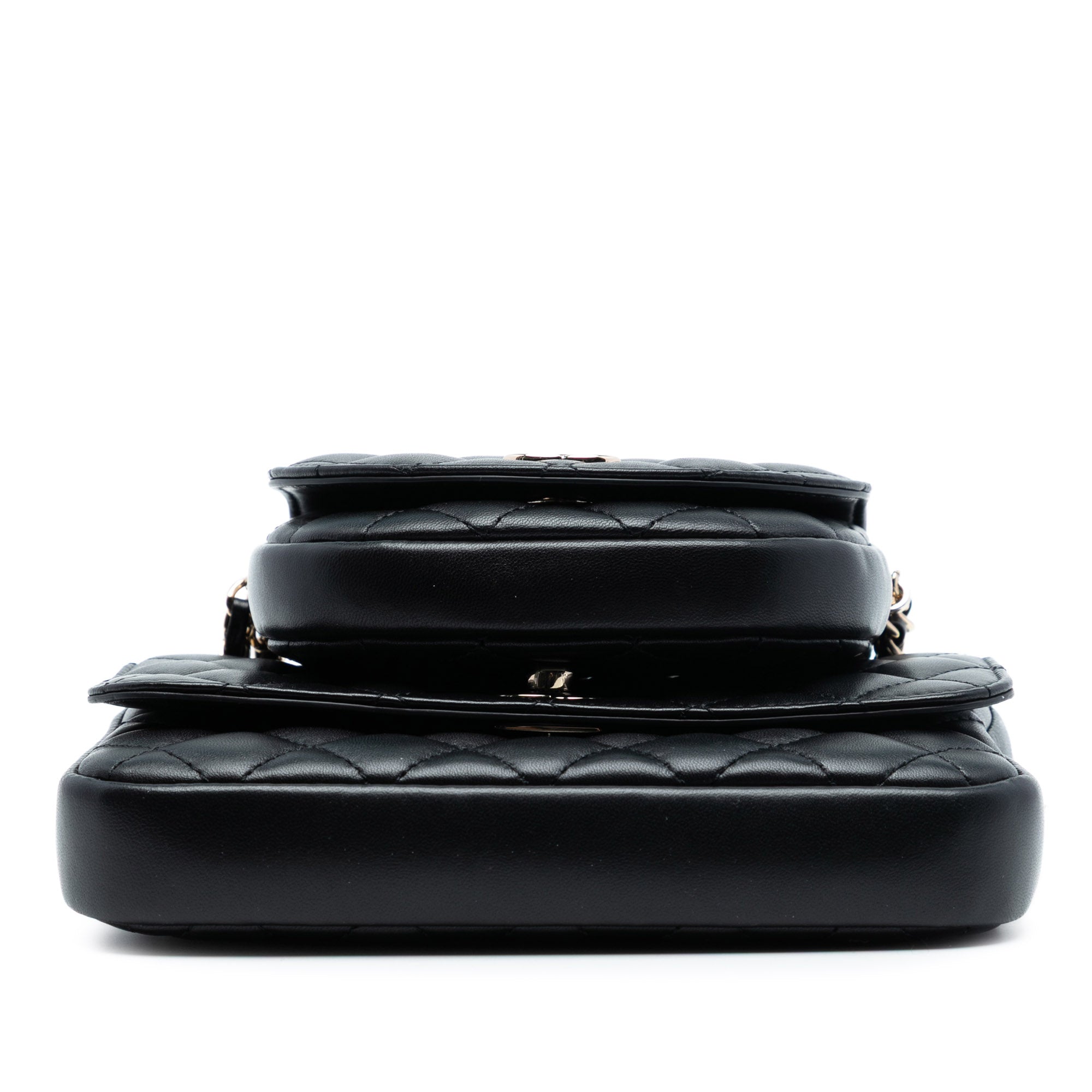 Chanel CC Quilted Lambskin Side Packs Flap - image 3