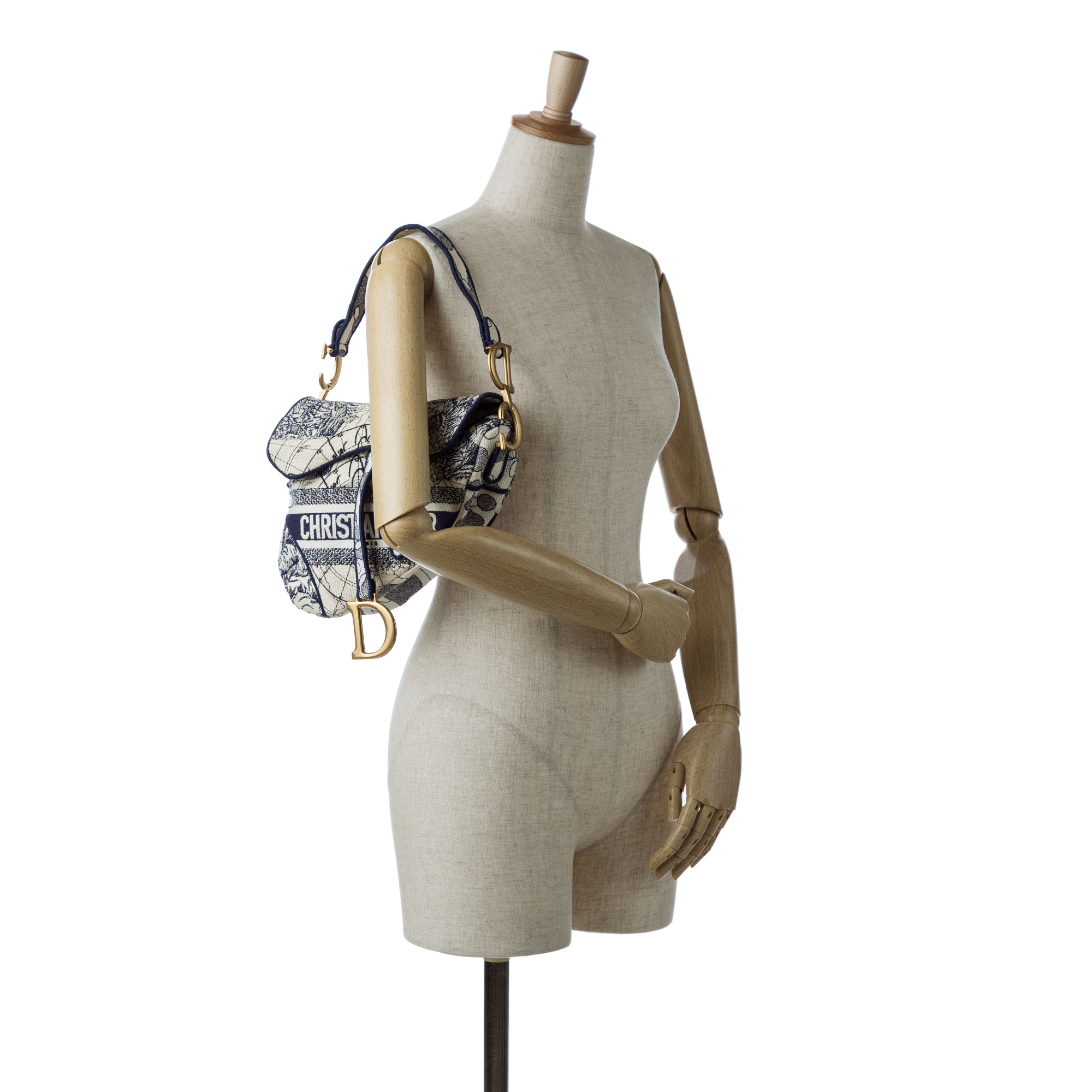 Dior Canvas Embroidered Around the World Saddle Bag - image 10