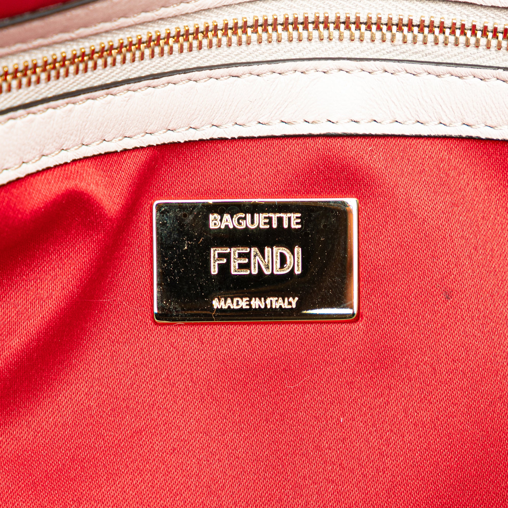 Fendi Calfskin Mink Fur Faces Bianco Carta Baguette Satchel - image 5