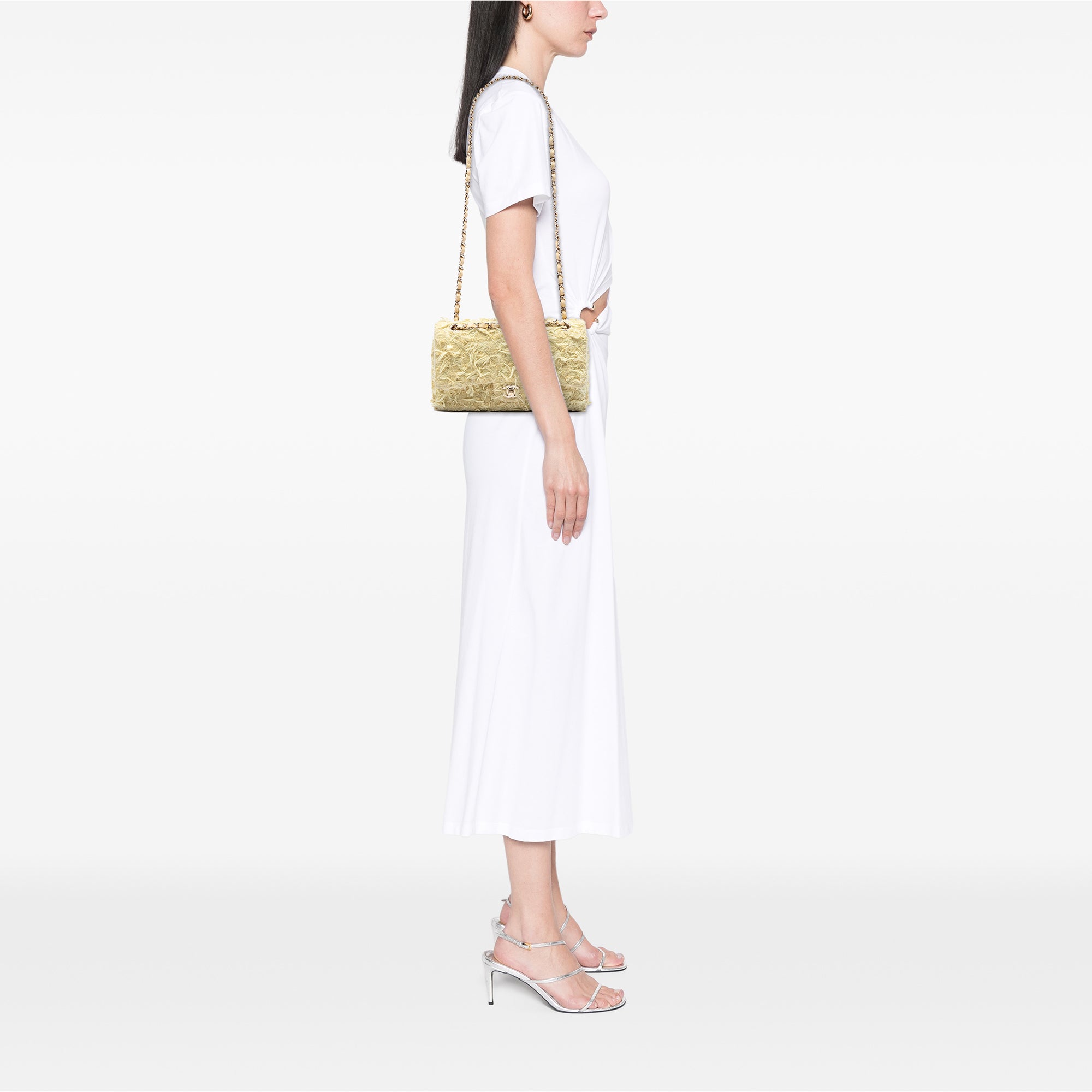 Chanel Medium Classic Fringed Tweed Double Flap - image 7