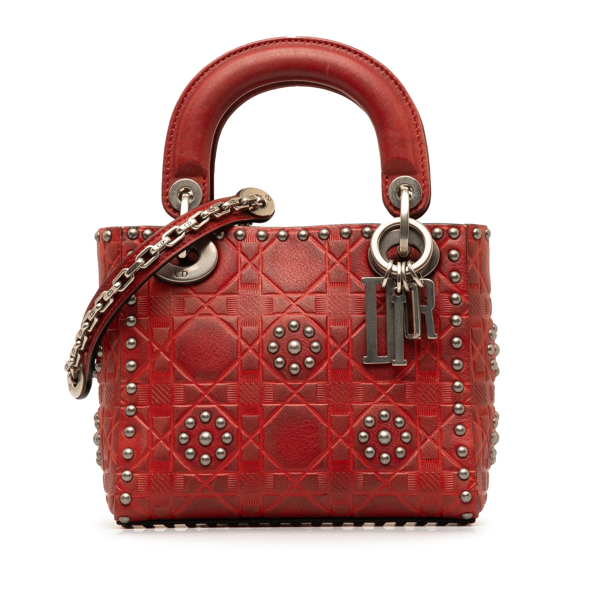 Dior Mini Embossed Calfskin Cannage Studded Flower Lady Dior - image 1