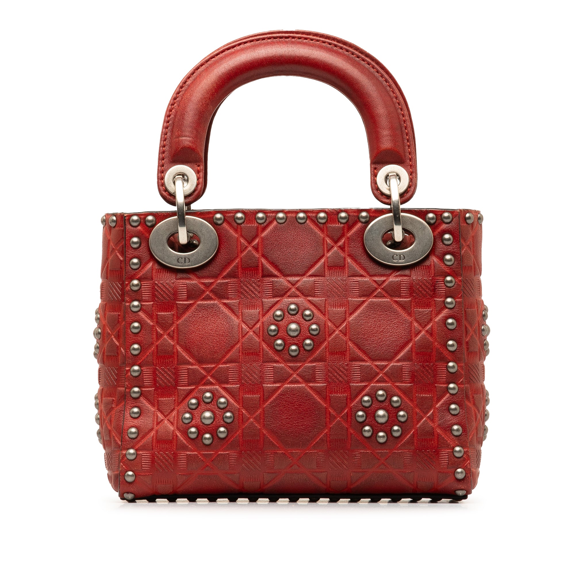 Dior Mini Embossed Calfskin Cannage Studded Flower Lady Dior - image 3