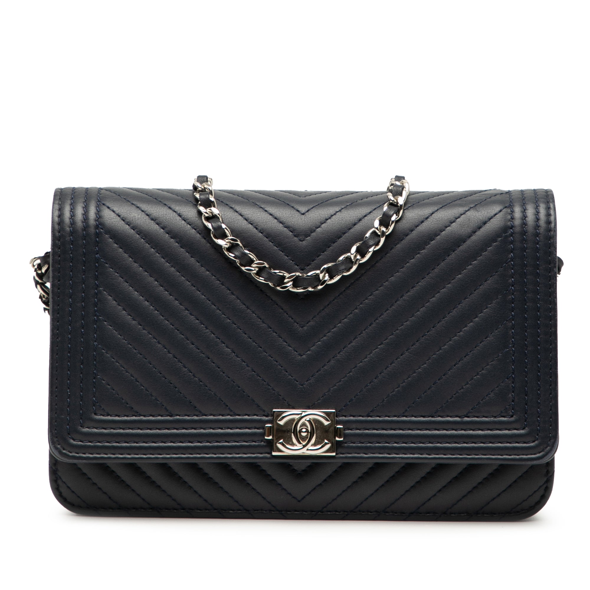 Chanel Chevron Lambskin Boy Wallet on Chain - image 1