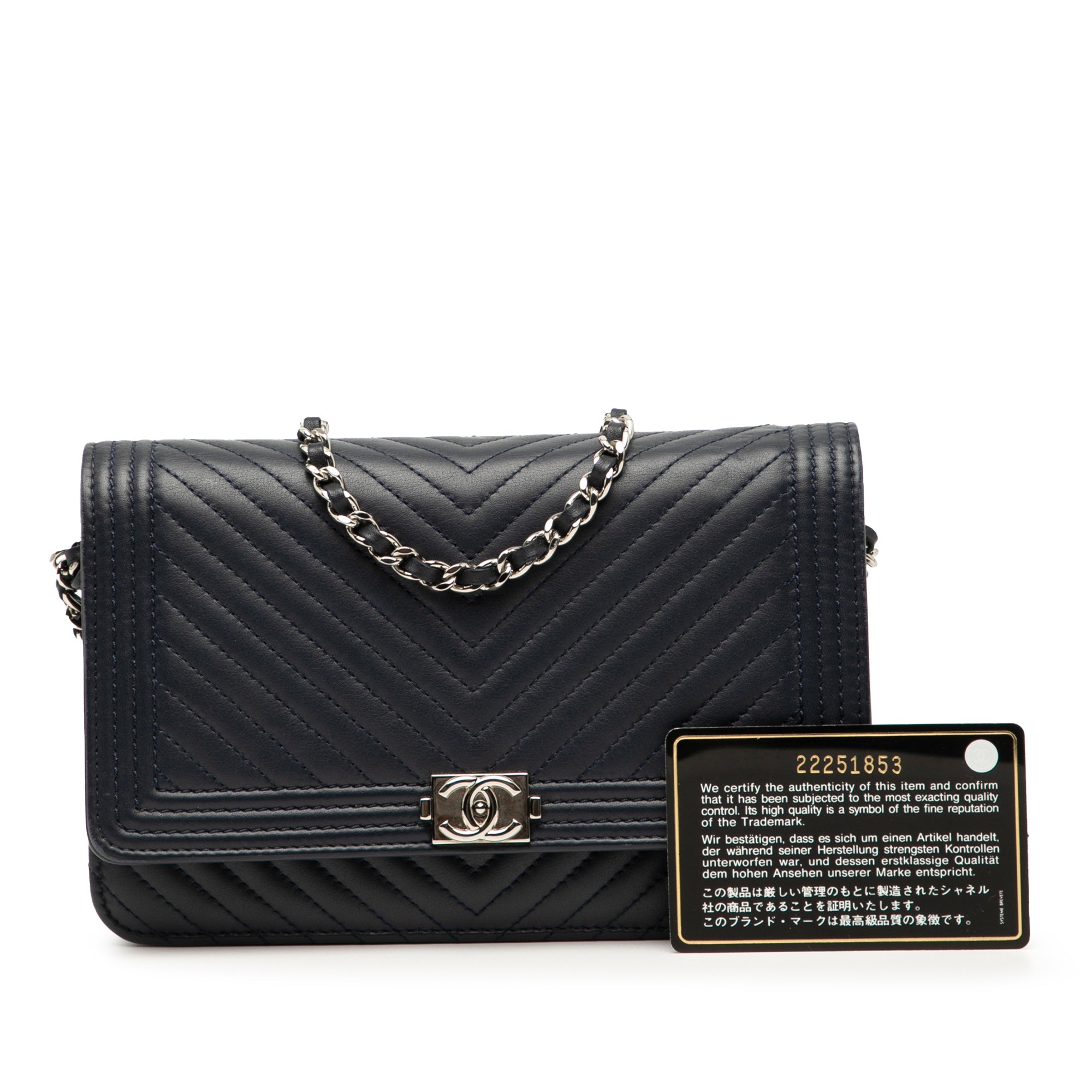 Chanel Chevron Lambskin Boy Wallet on Chain - image 9