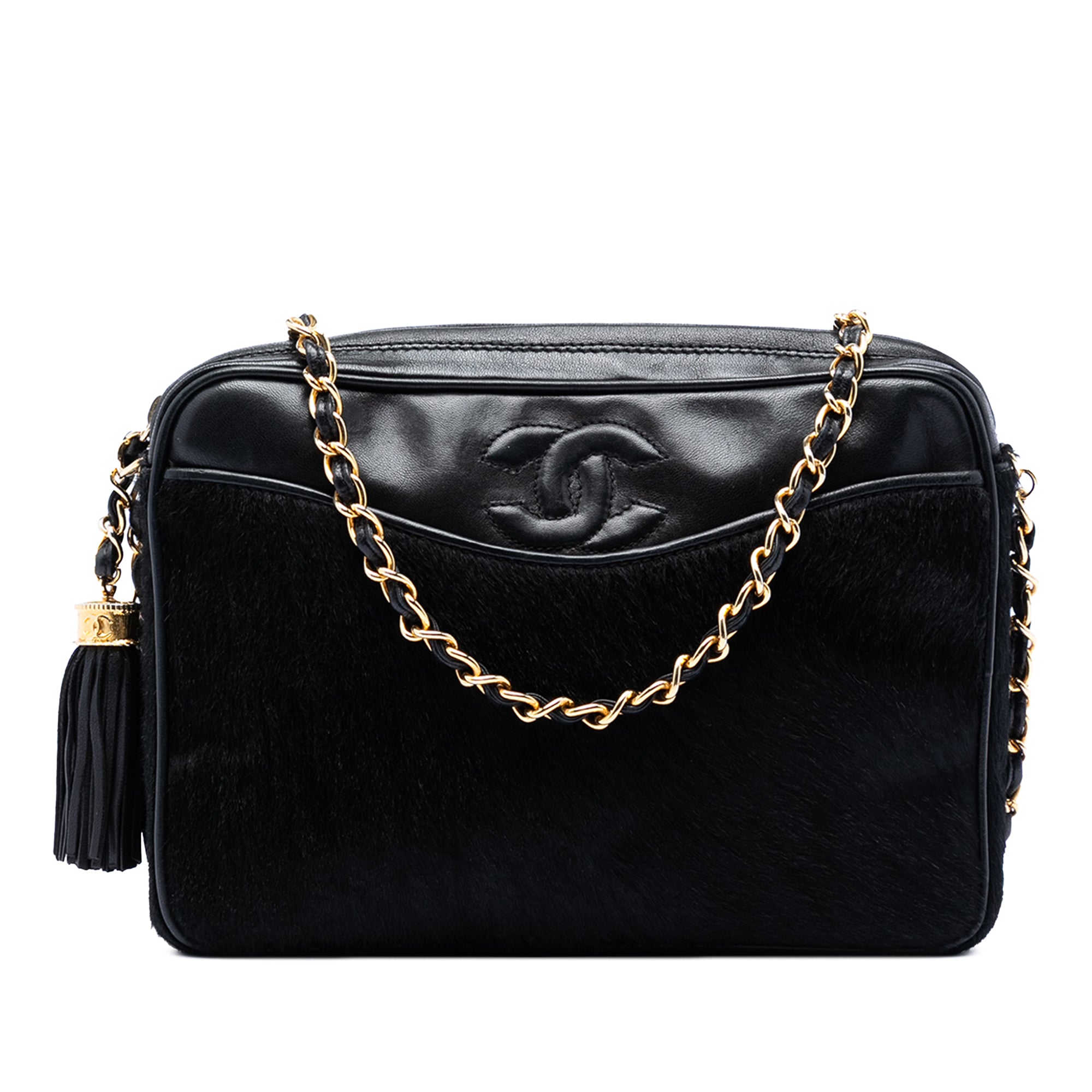 Chanel CC Ponyhair and Leather Tassel Camera Bag - image 1