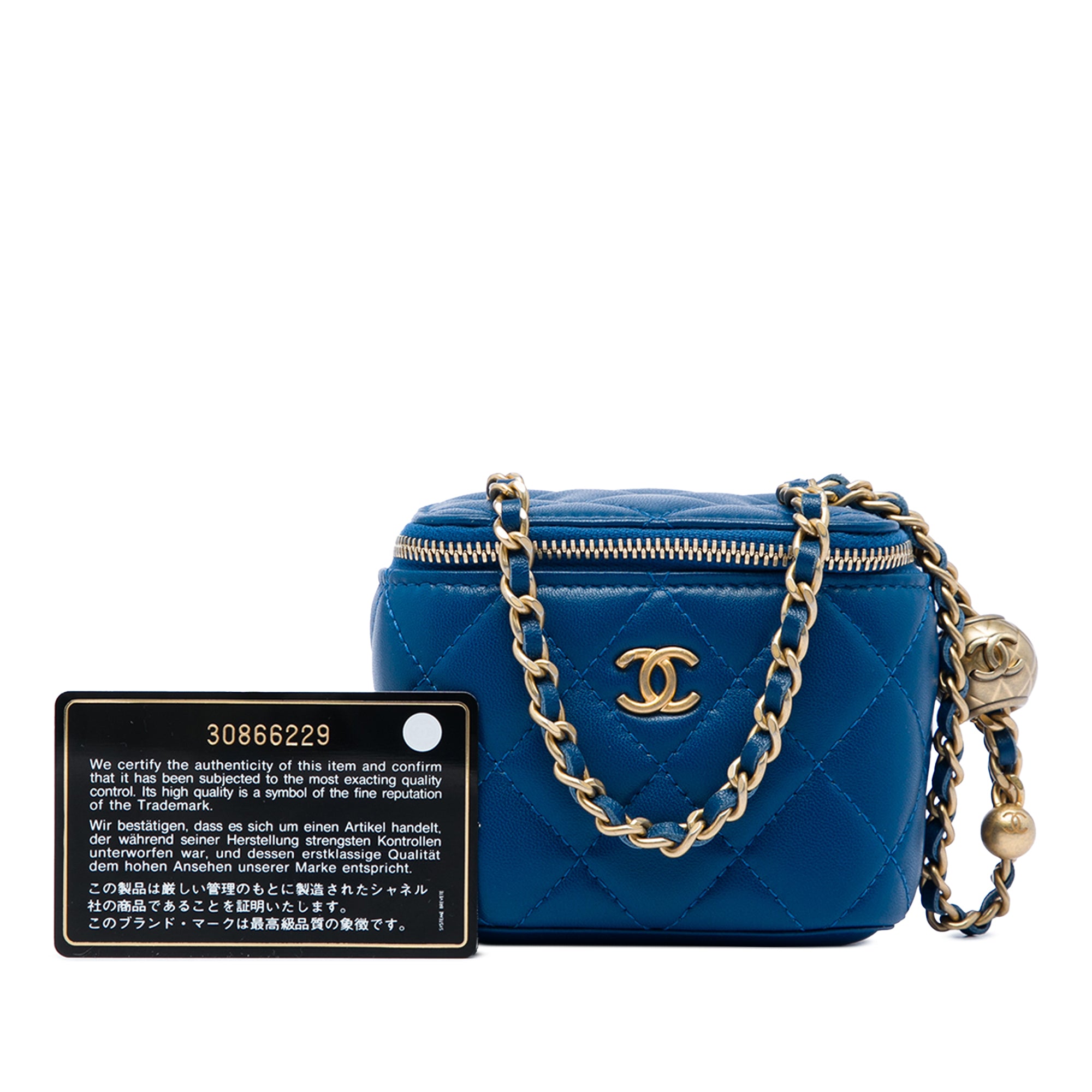 Chanel Mini Quilted Lambskin Pearl Crush Vanity Case With Chain - image 6