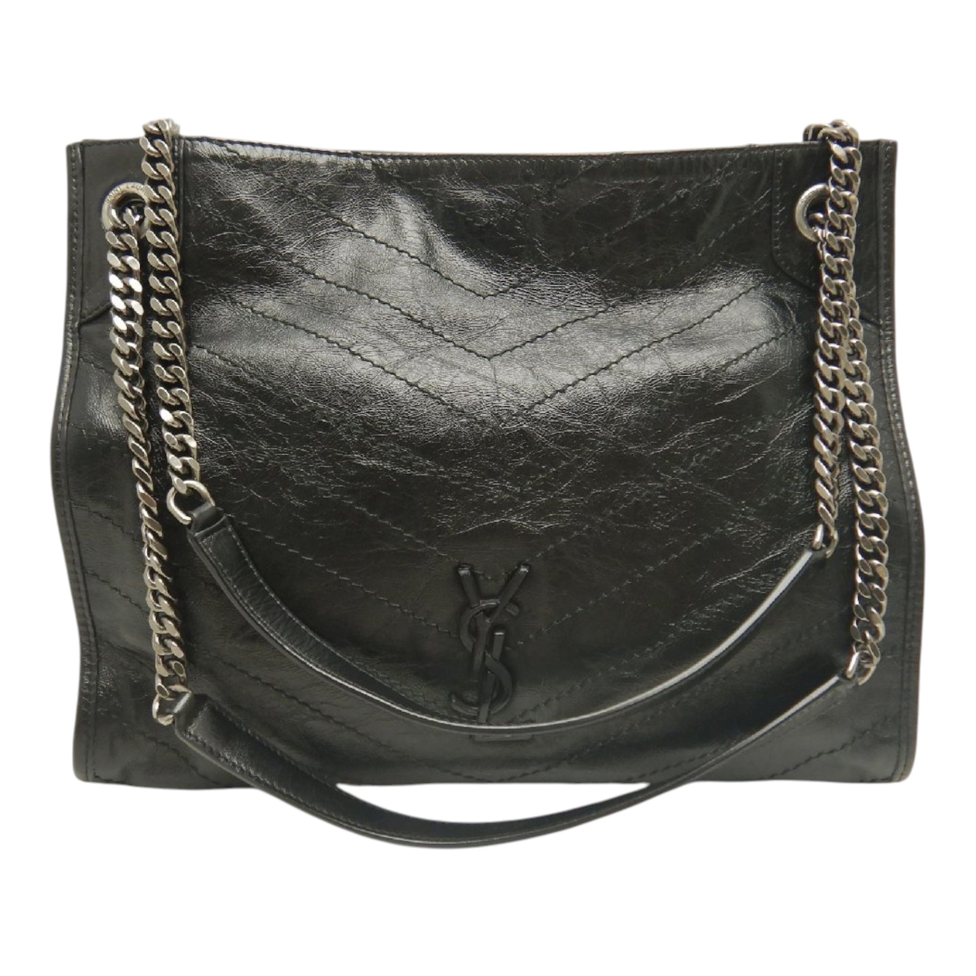 Saint Laurent Medium Crinkled Calfskin Monogram Niki Shopper Tote - image 1