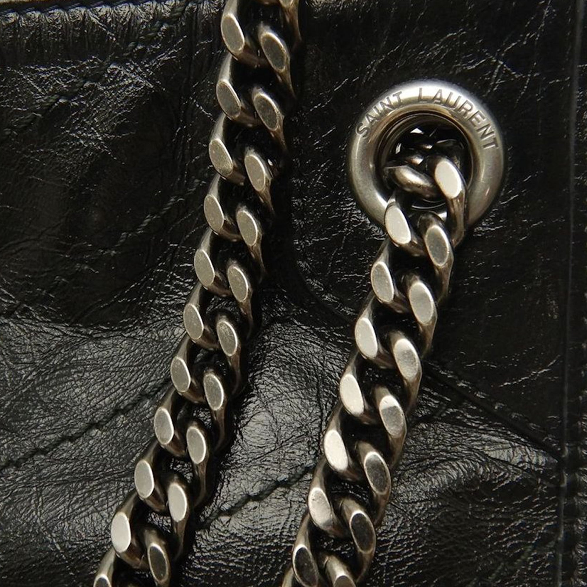 Saint Laurent Medium Crinkled Calfskin Monogram Niki Shopper Tote - image 10