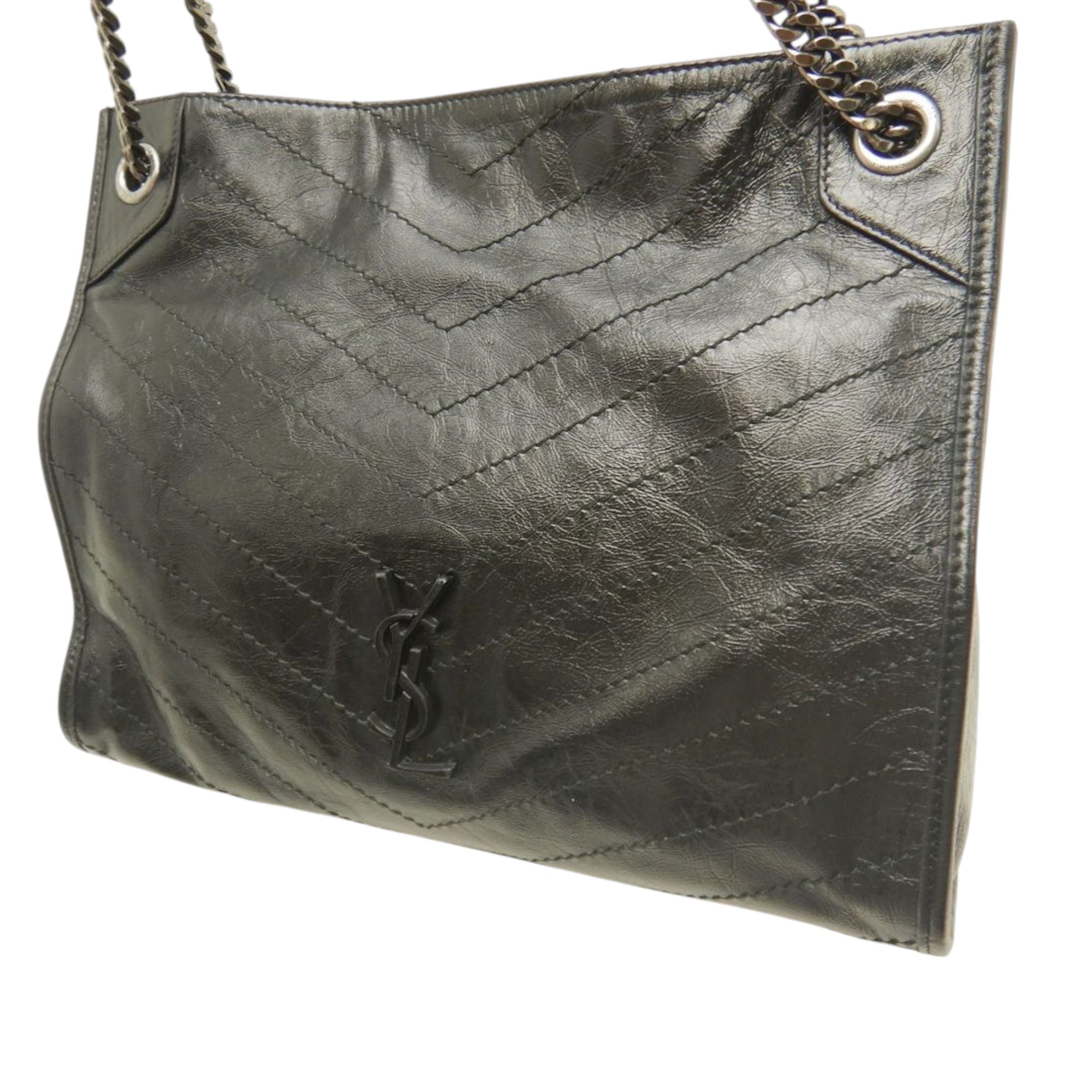 Saint Laurent Medium Crinkled Calfskin Monogram Niki Shopper Tote - image 2