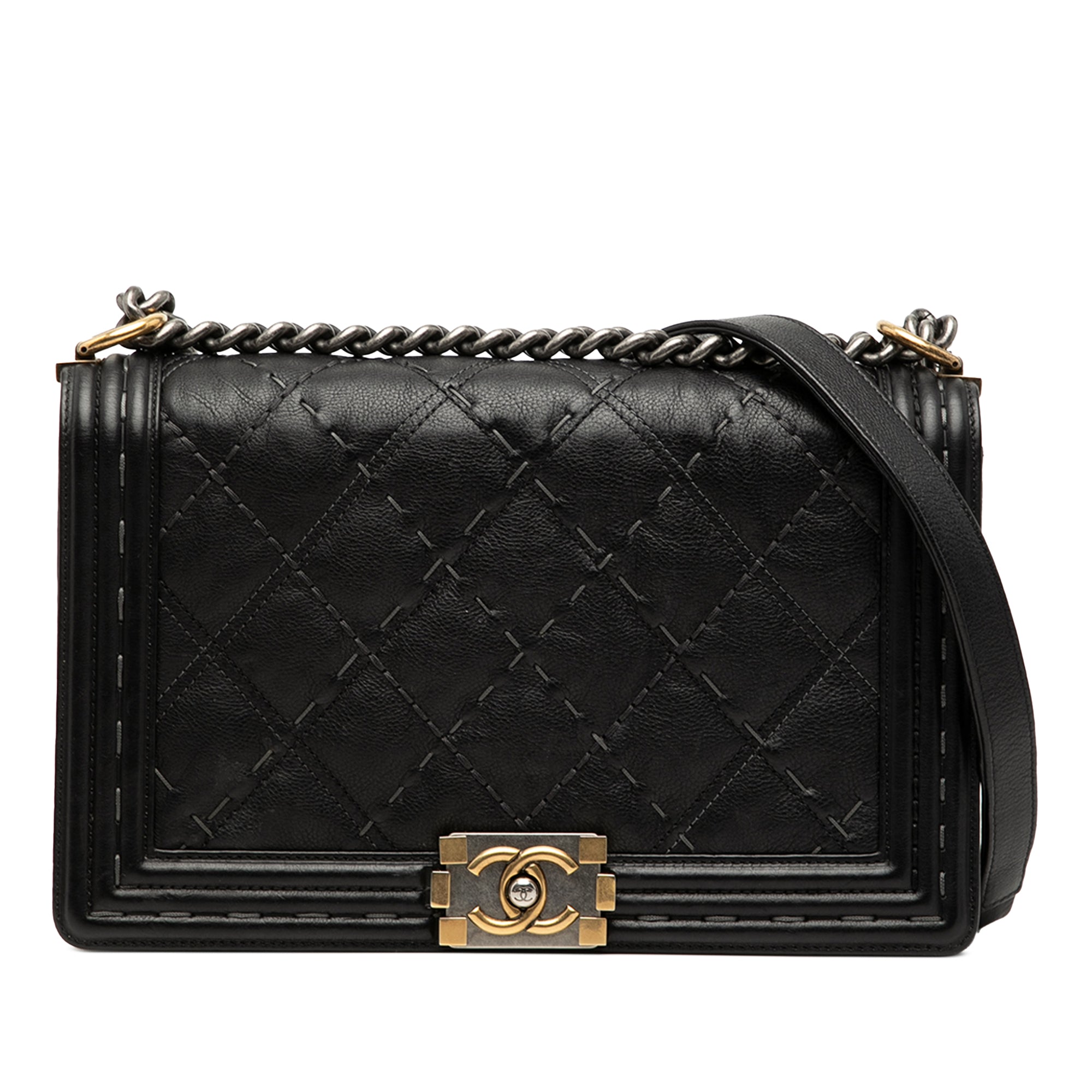 Chanel Medium Quilted Calfskin Wild Stitch Boy Flap - image 1