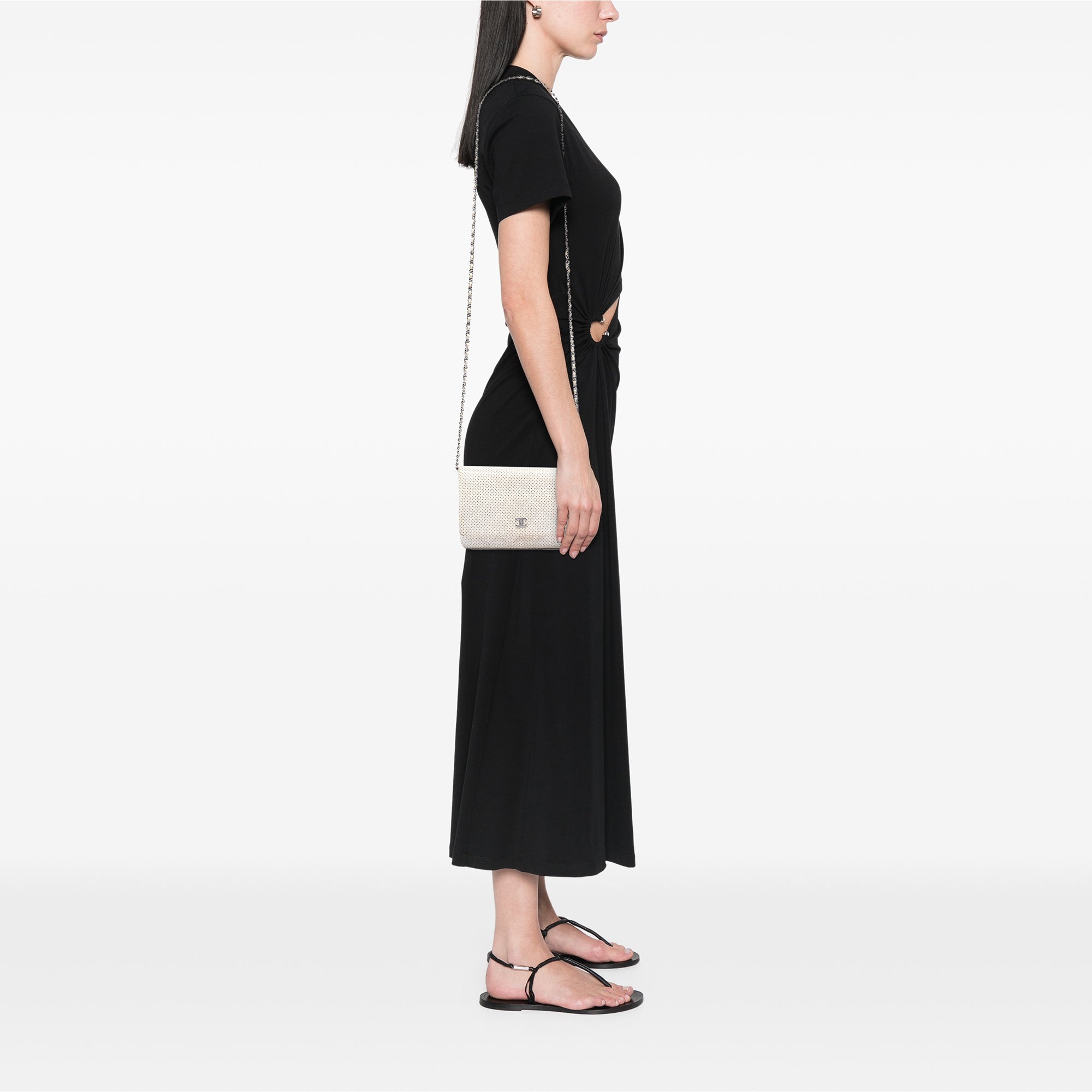 Chanel CC Quilted Perforated Lambskin Wallet On Chain - image 6