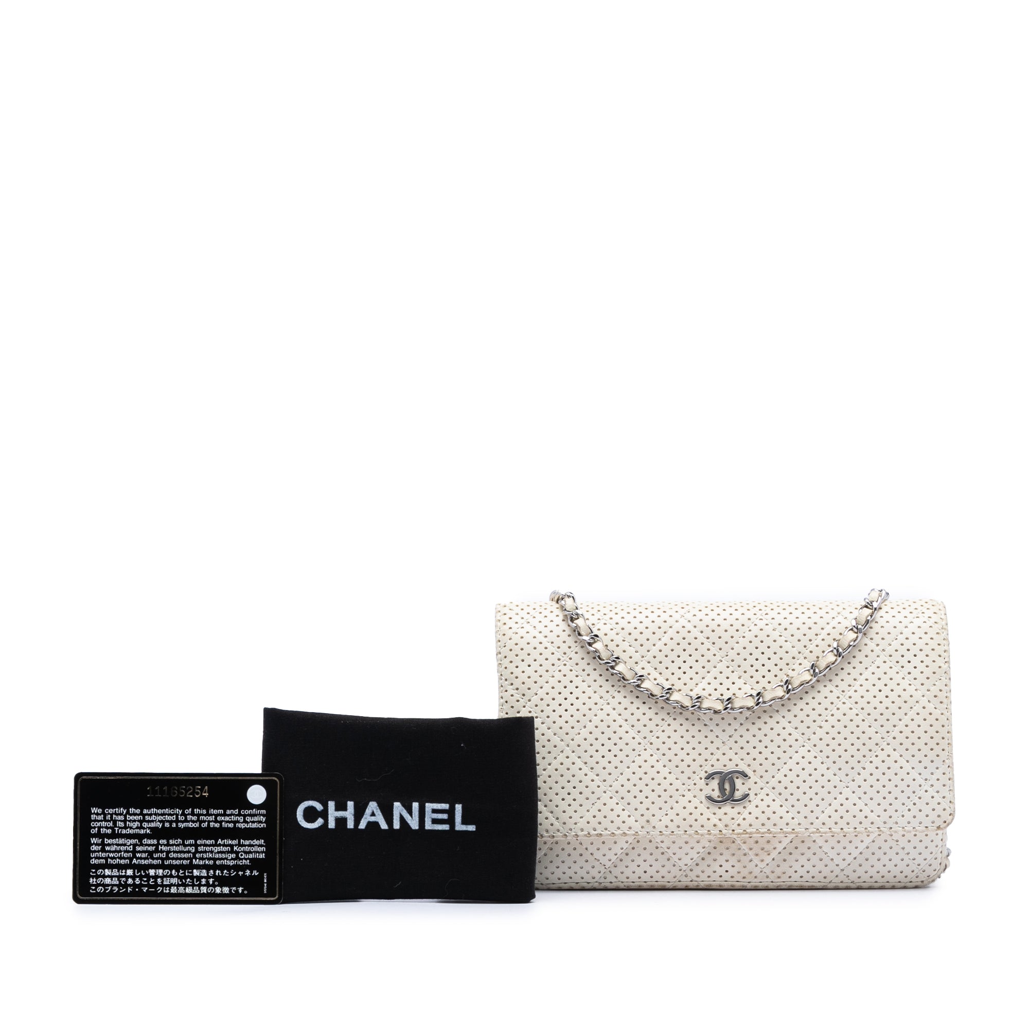 Chanel CC Quilted Perforated Lambskin Wallet On Chain - image 7