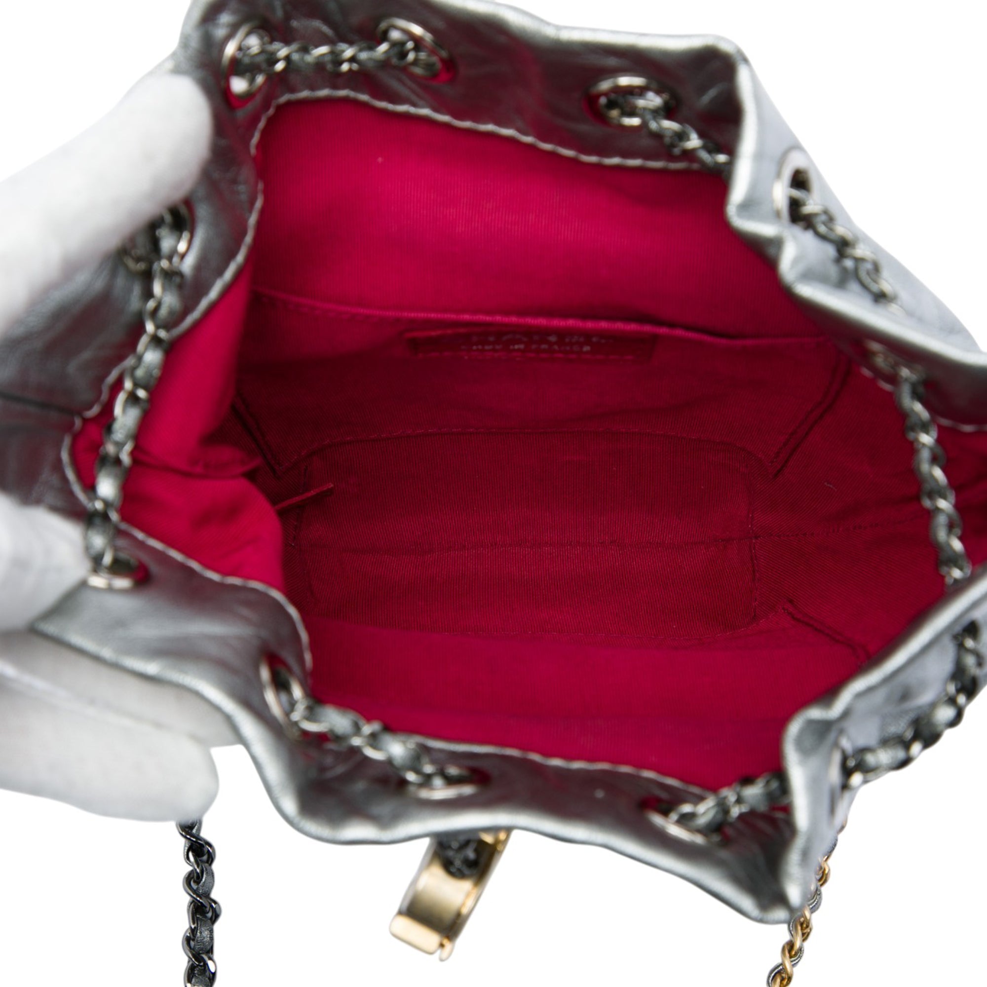 Chanel Small Quilted Metallic Aged Calfskin Gabrielle Bucket Bag - image 4