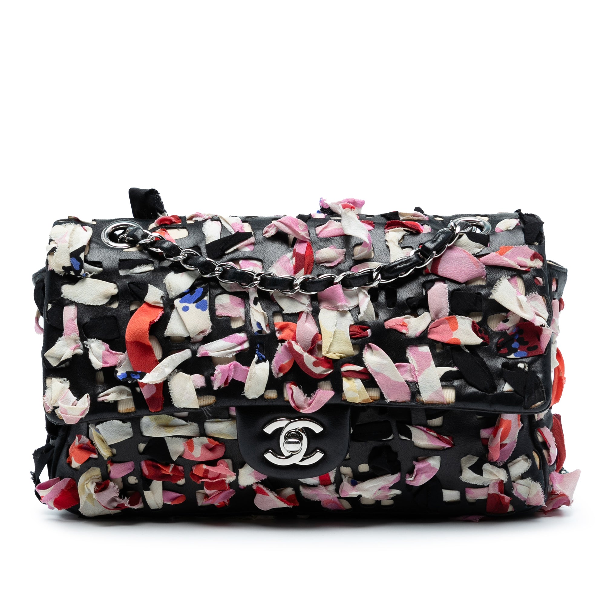 Chanel Medium Classic Lambskin and Silk Ribbon Single Flap - image 1
