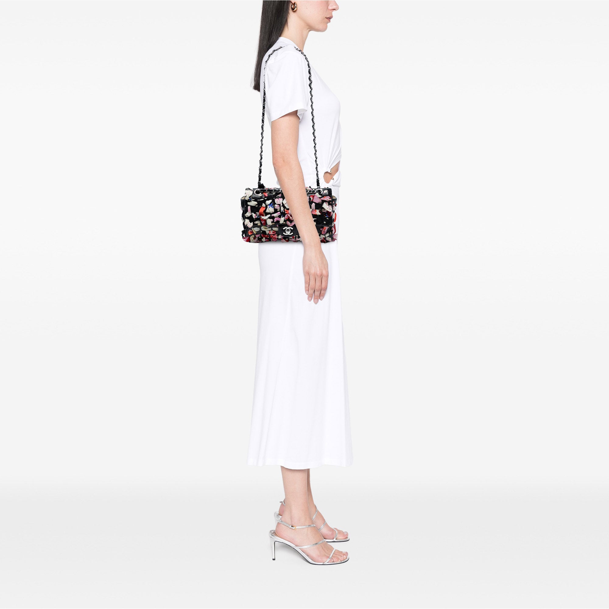 Chanel Medium Classic Lambskin and Silk Ribbon Single Flap - image 7