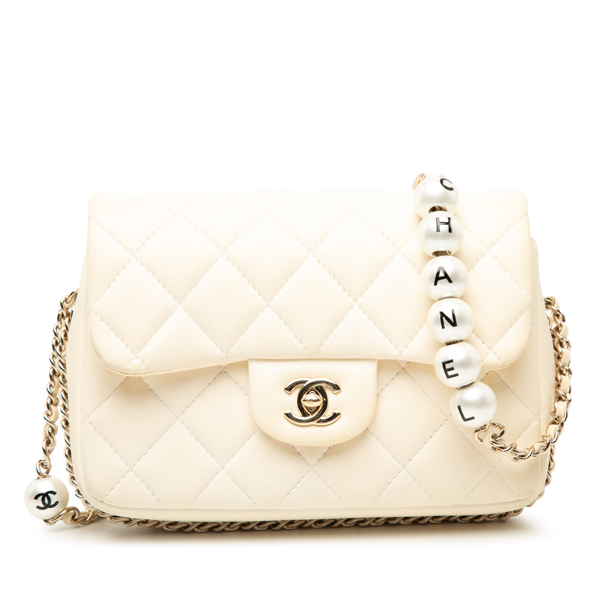 Chanel Mini Quilted Lambskin My Precious Pearls Chain Flap - image 1