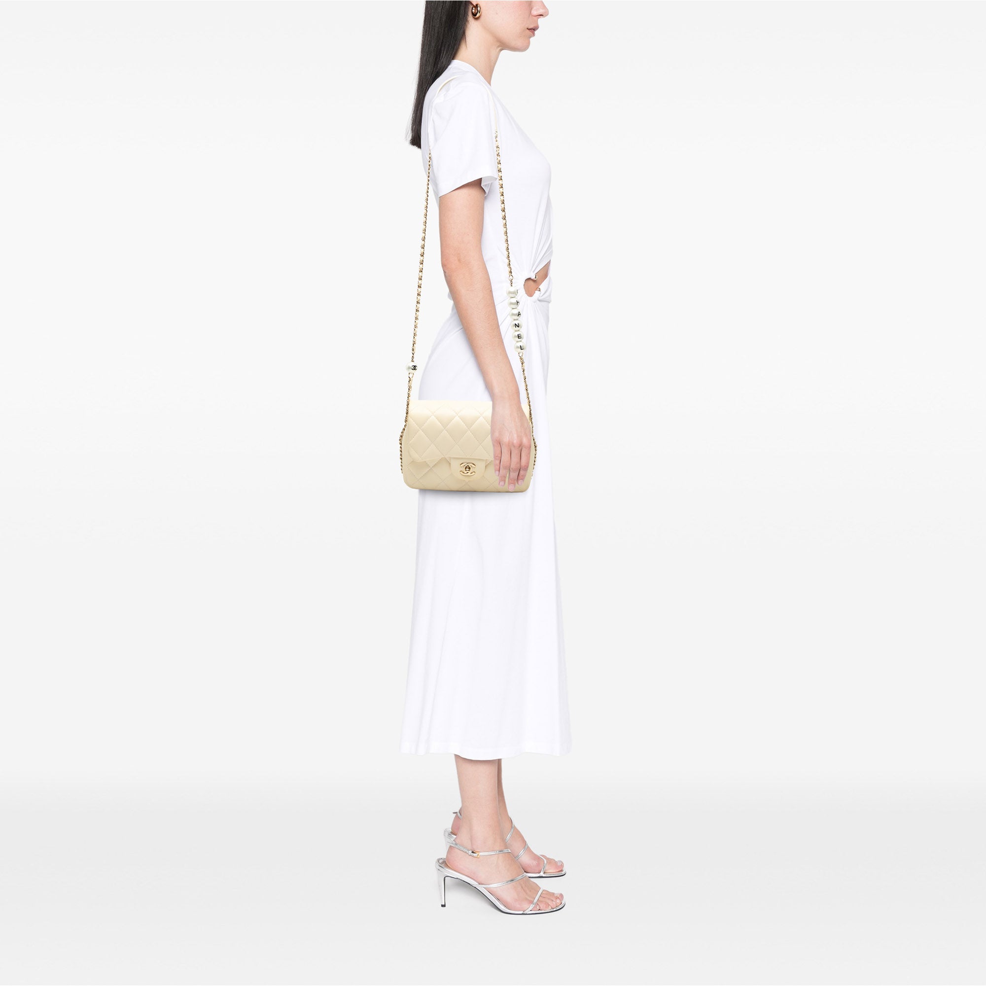 Chanel Mini Quilted Lambskin My Precious Pearls Chain Flap - image 7
