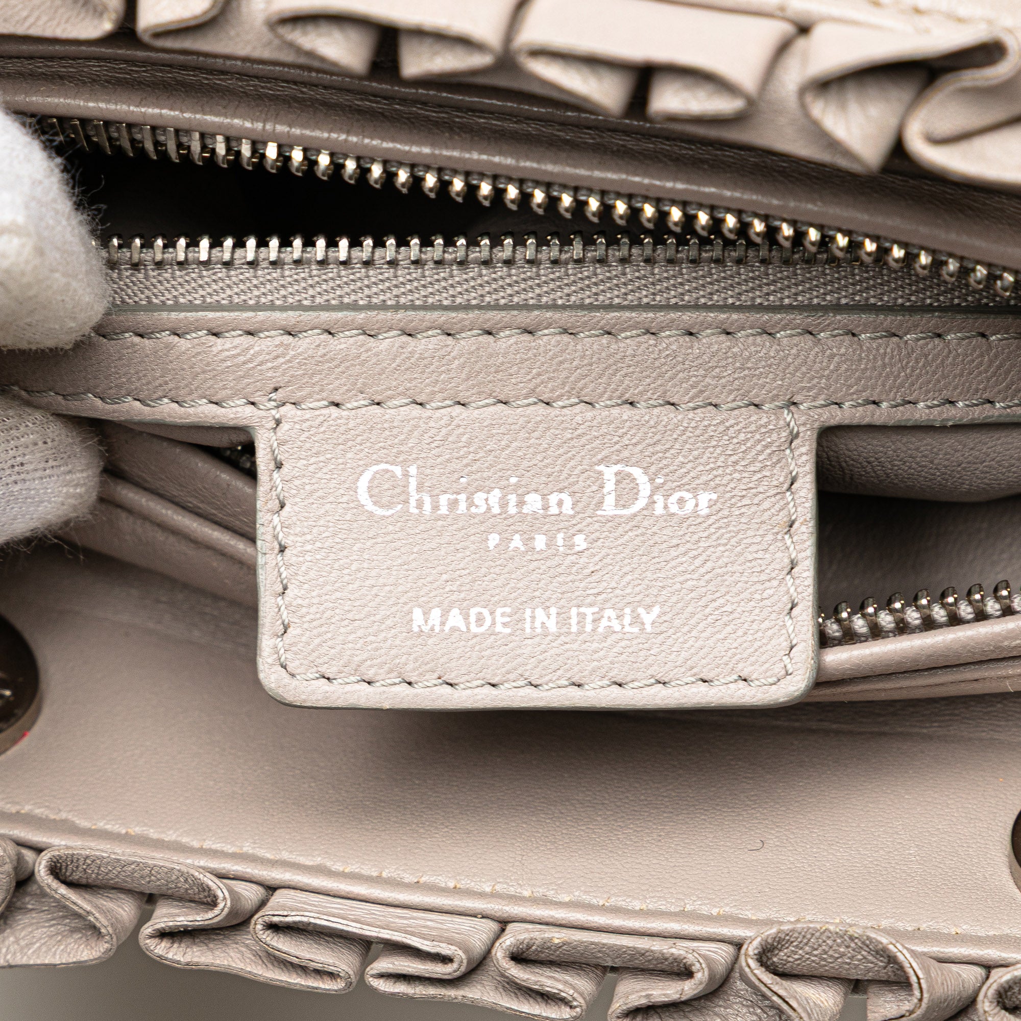 Dior Medium Lambskin Cannage Ruffle Trim Lady Dior - image 5