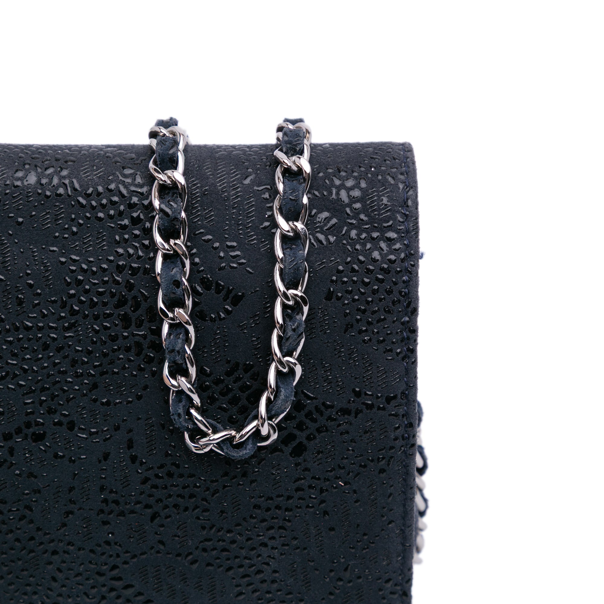 Chanel CC Lace Overlay Goatskin Wallet On Chain - image 10