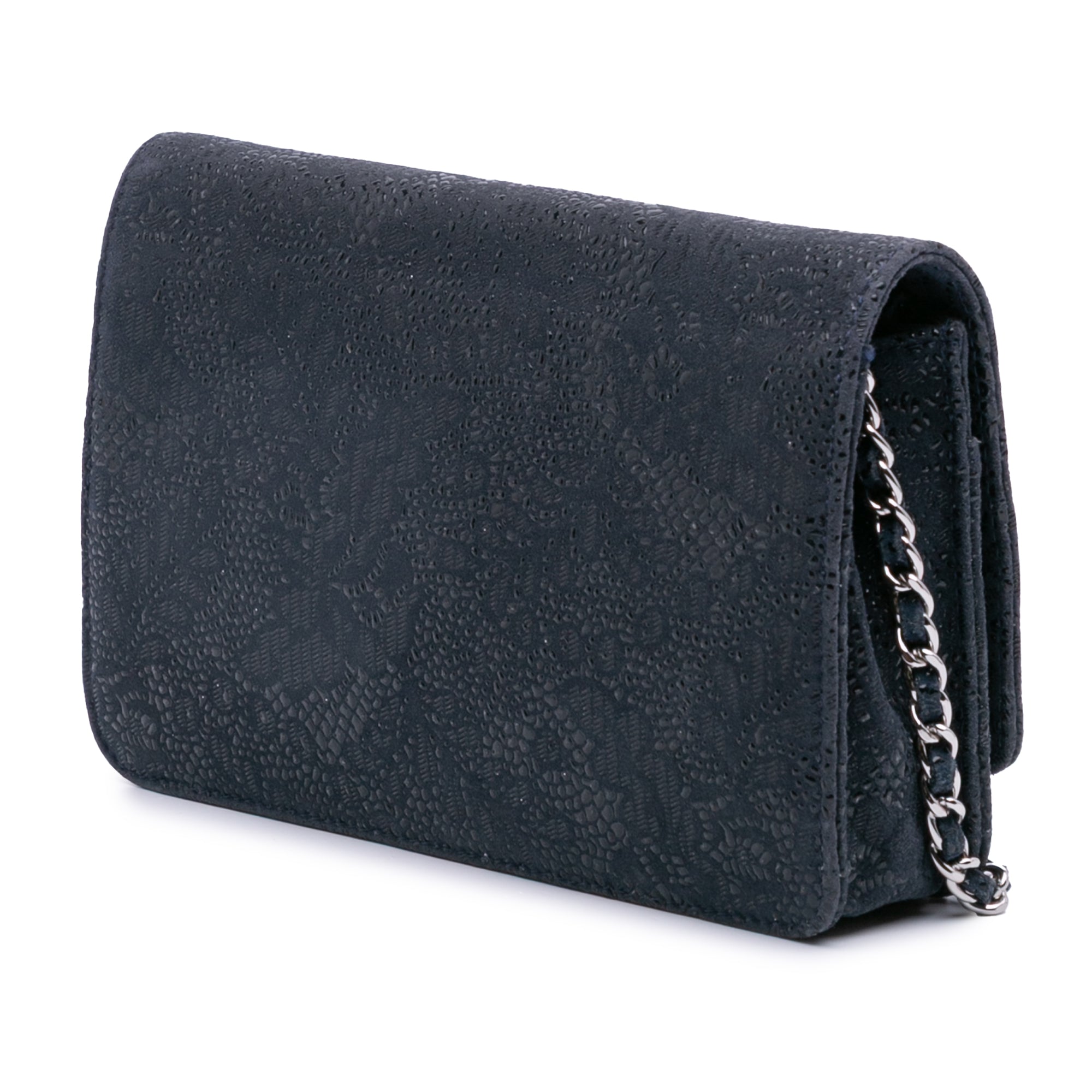 Chanel CC Lace Overlay Goatskin Wallet On Chain - image 2