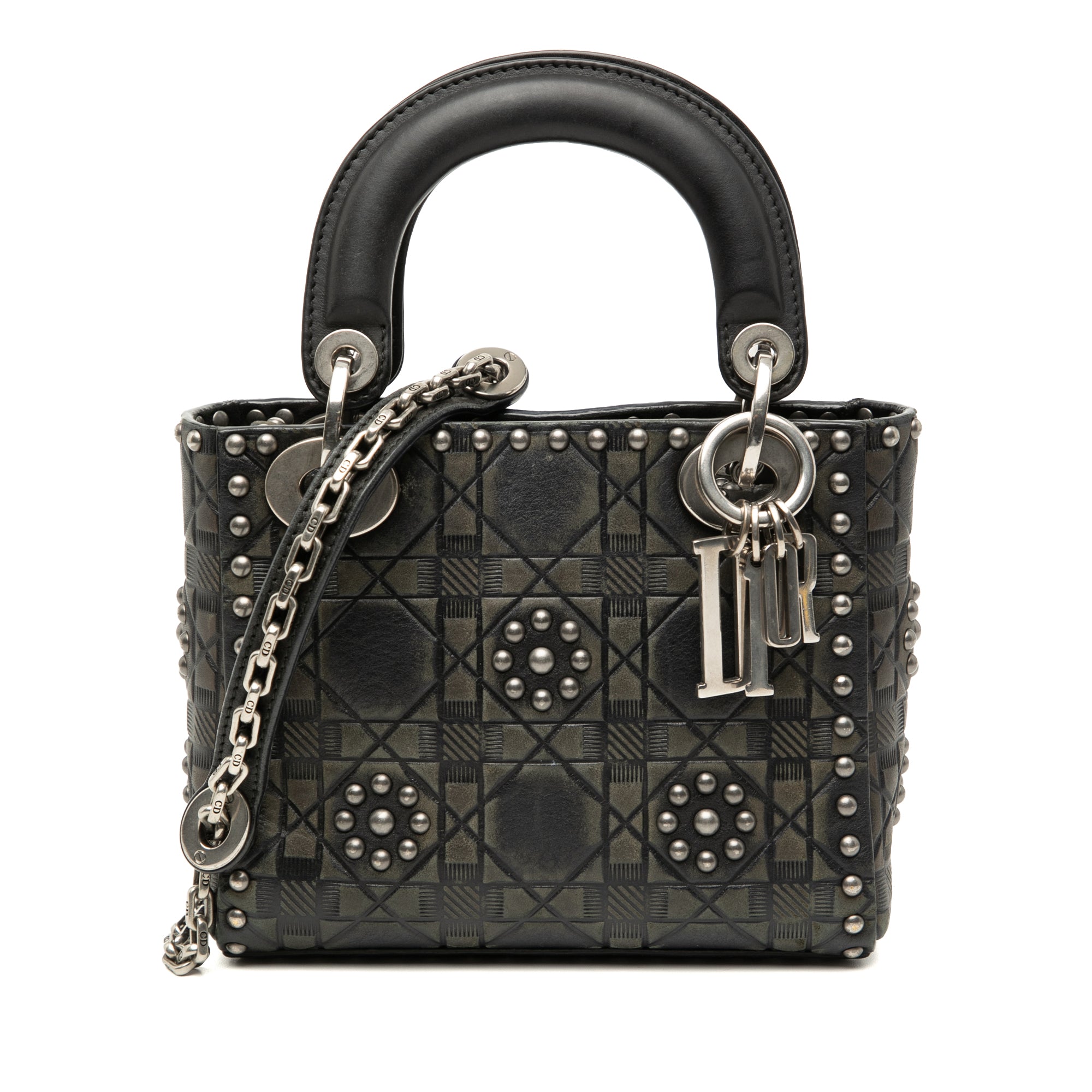 Dior Mini Calfskin Cannage Studded Flower Lady Dior - image 1