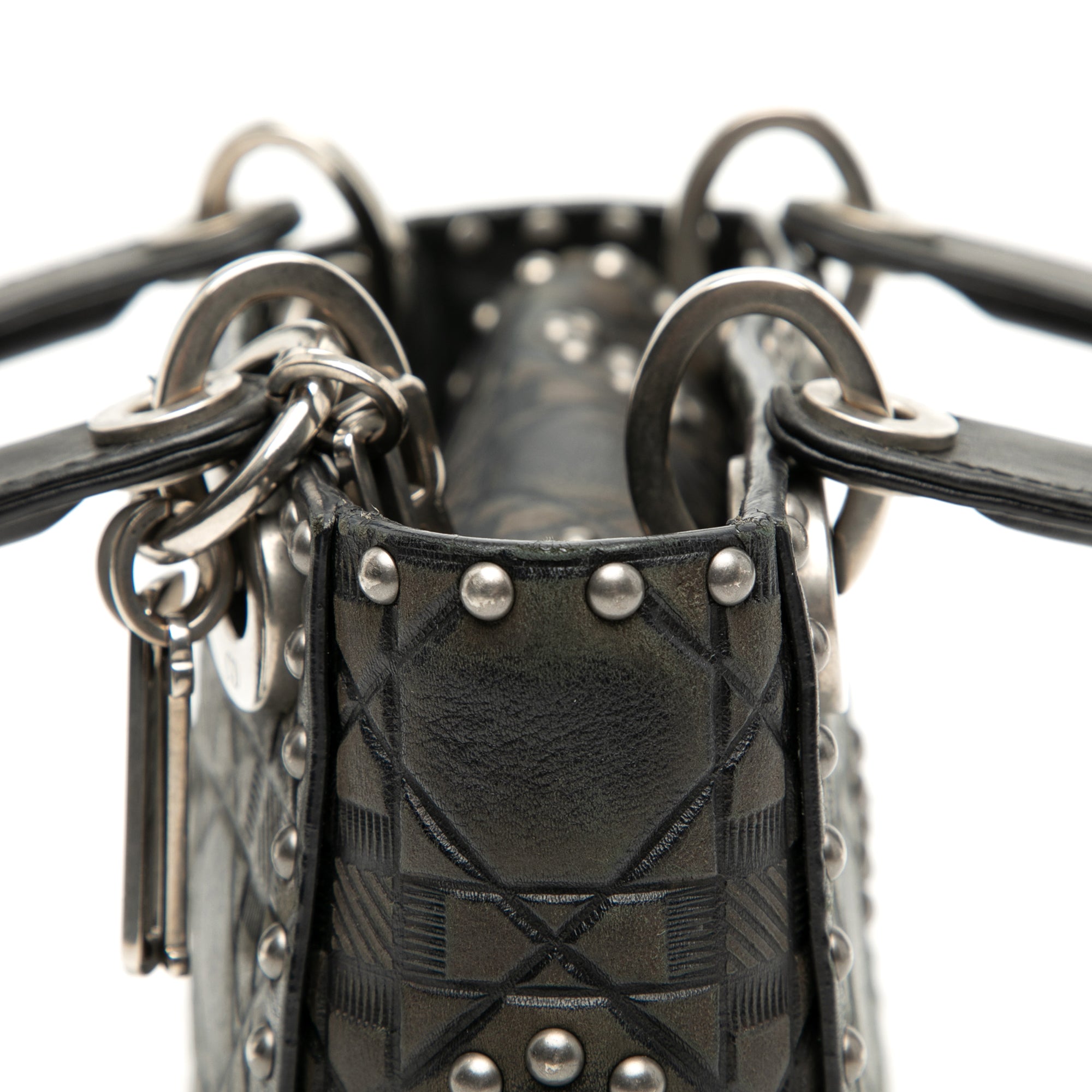 Dior Mini Calfskin Cannage Studded Flower Lady Dior - image 7