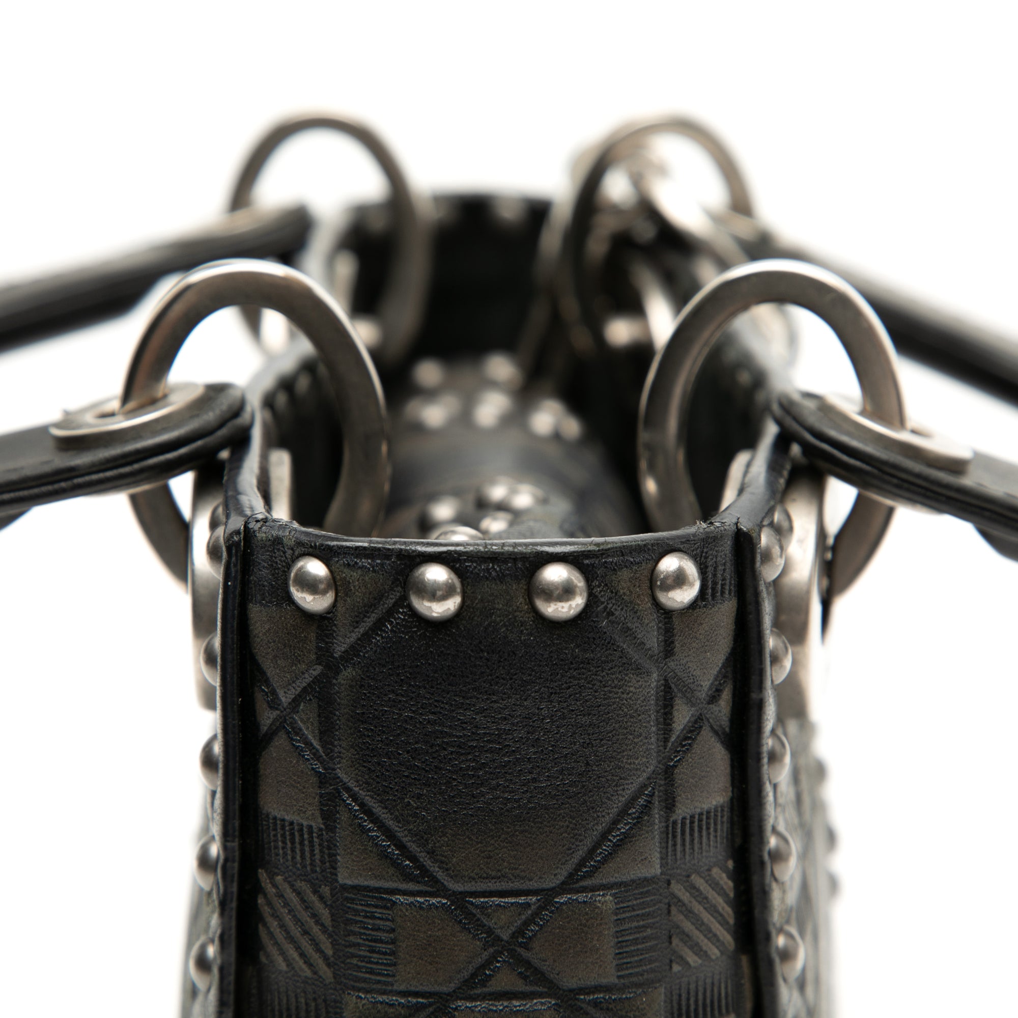 Dior Mini Calfskin Cannage Studded Flower Lady Dior - image 8