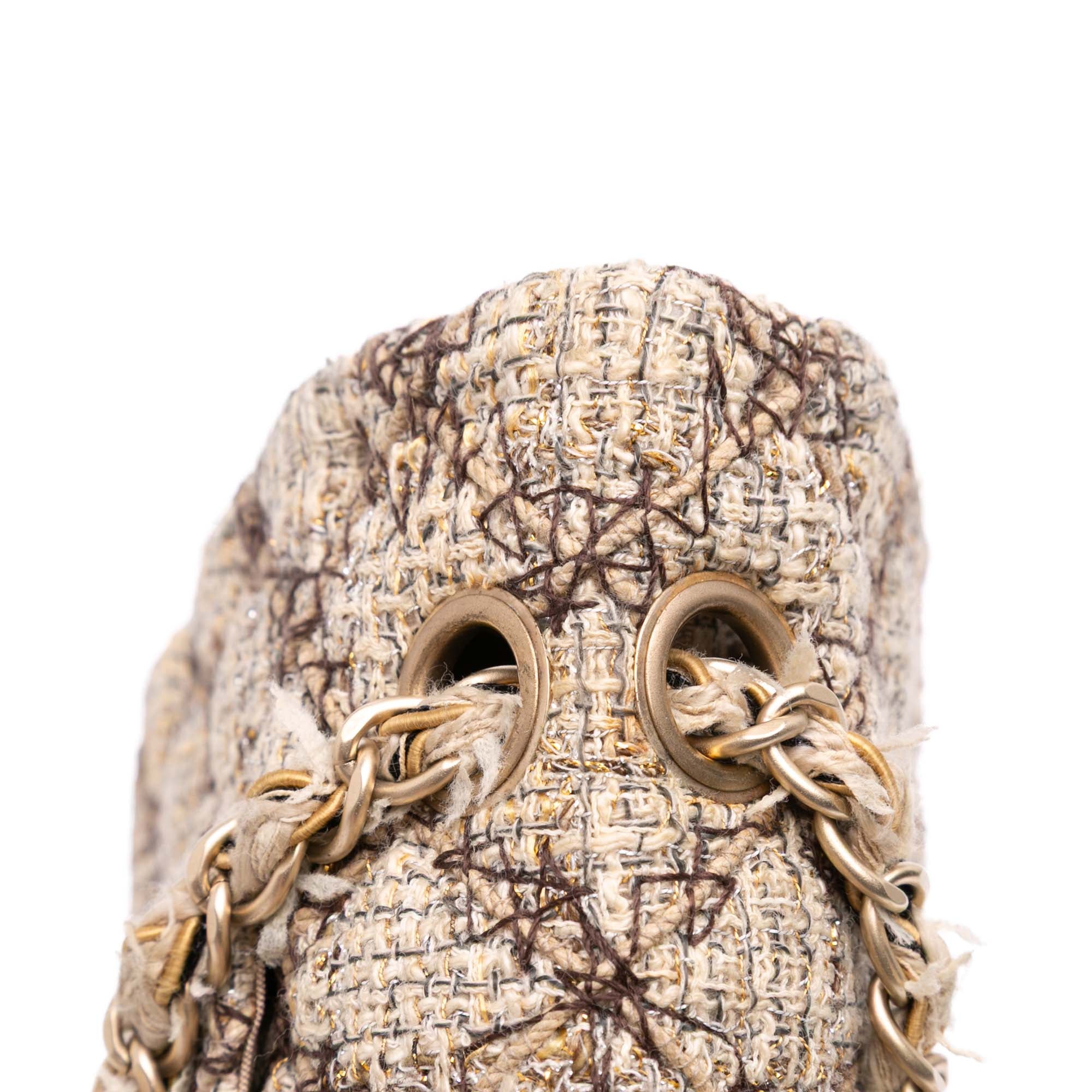 Chanel Medium Classic Quilted Metallic Tweed Single Flap - image 11