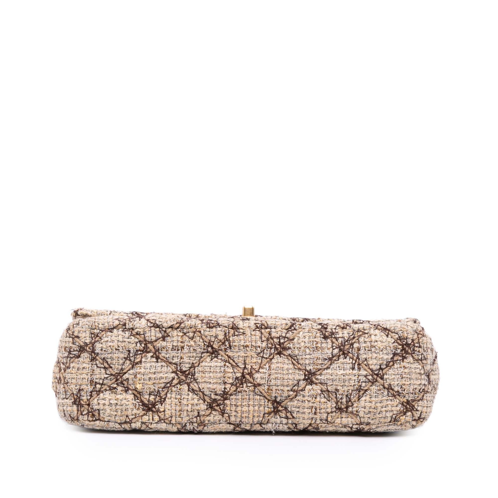 Chanel Medium Classic Quilted Metallic Tweed Single Flap - image 3