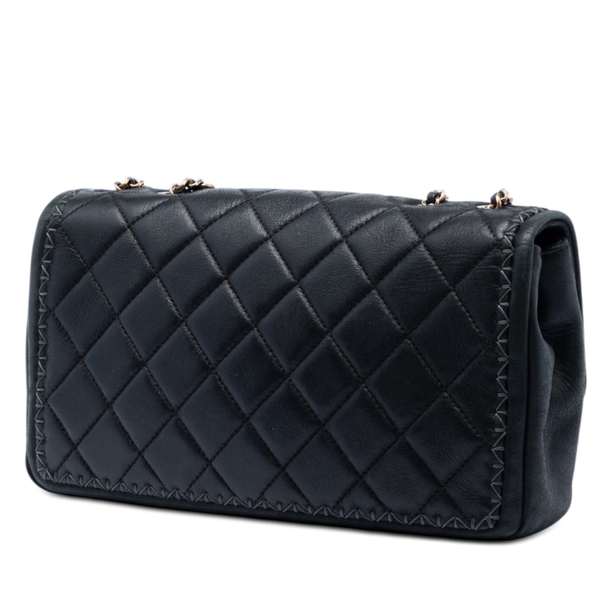 Chanel CC Quilted Iridescent Calfskin Whipstitch Single Flap - image 2