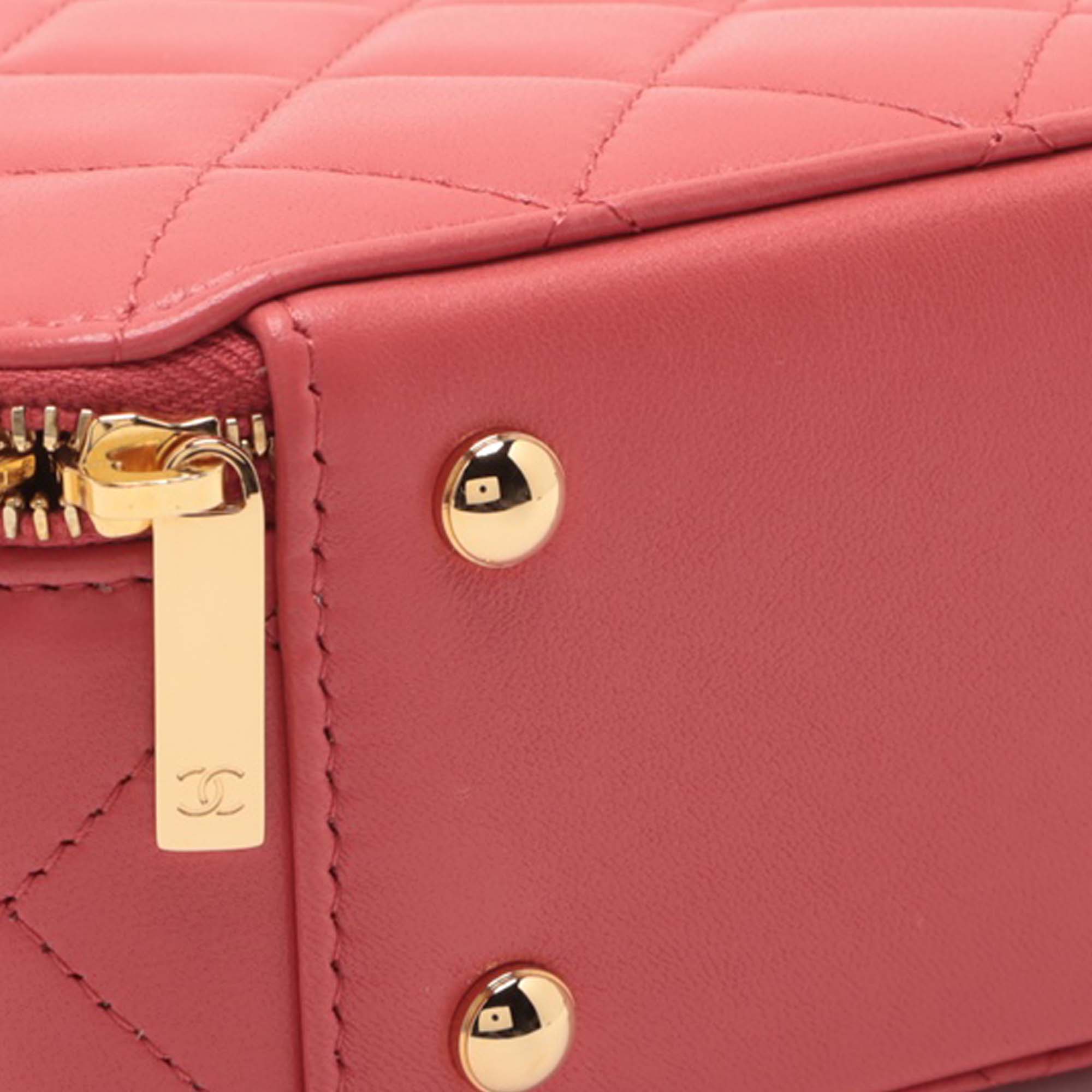 Chanel Quilted Lambskin Chic Riviera Top Handle Vanity Case - image 6