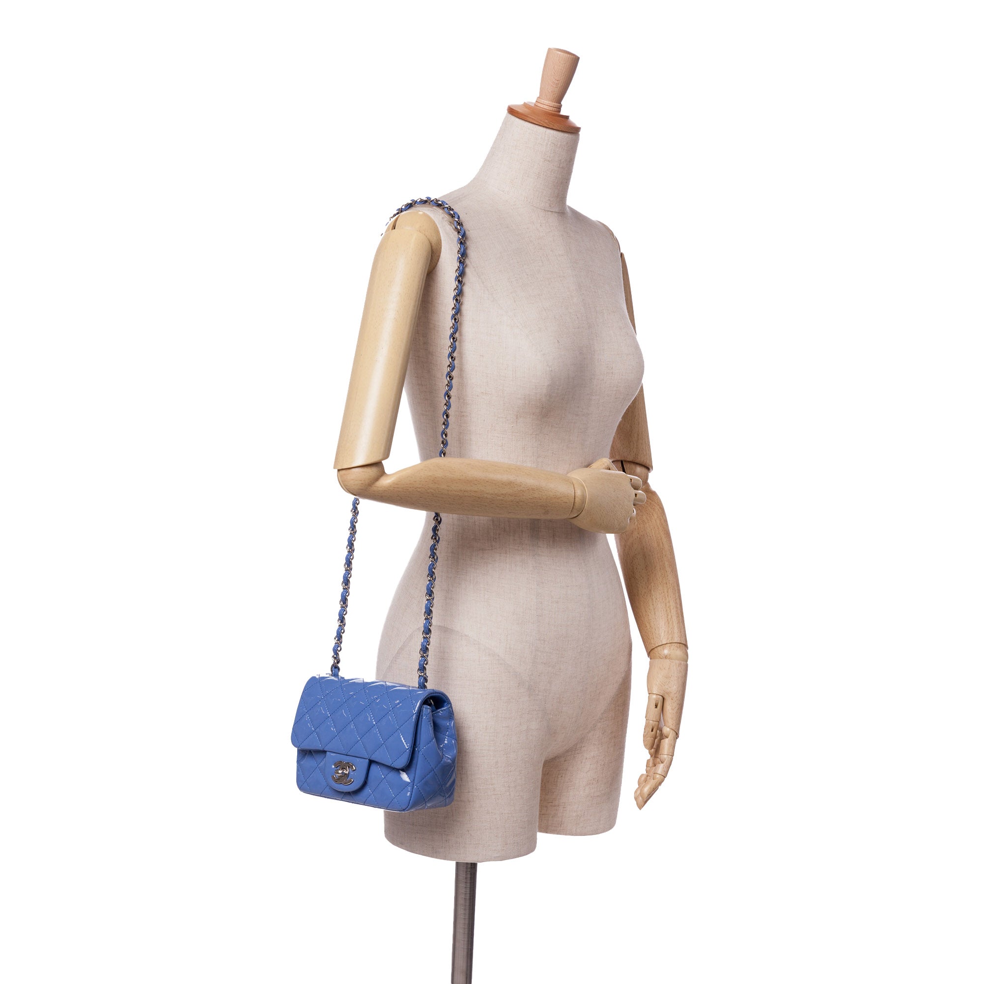 Chanel Mini Square Classic Patent Single Flap - image 10