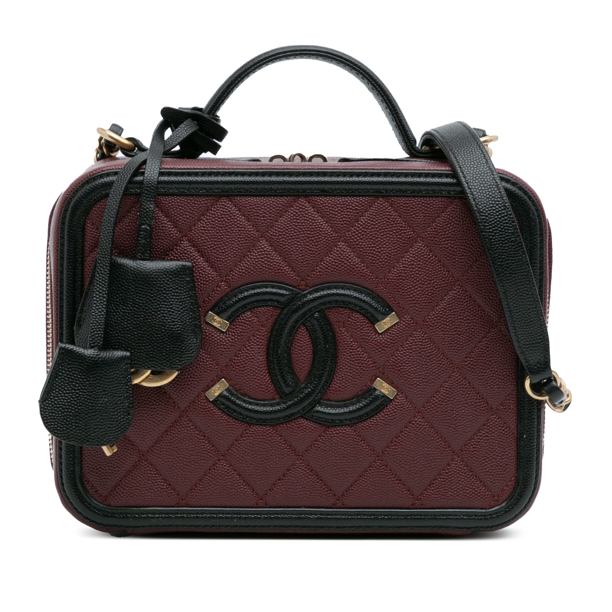 Chanel Medium Bicolor Caviar CC Filigree Vanity Case - image 1