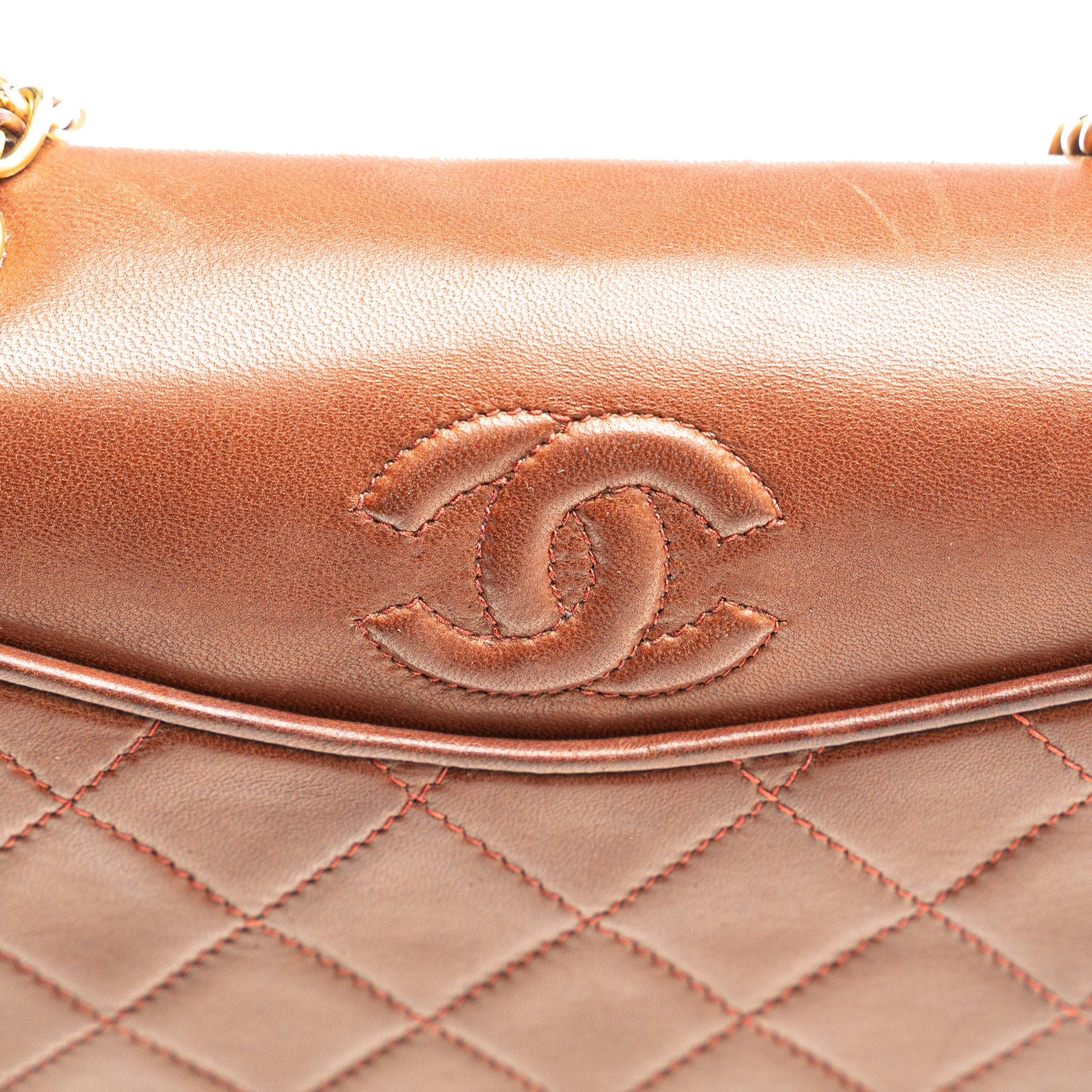 Chanel CC Quilted Lambskin Full Flap Crossbody - image 8