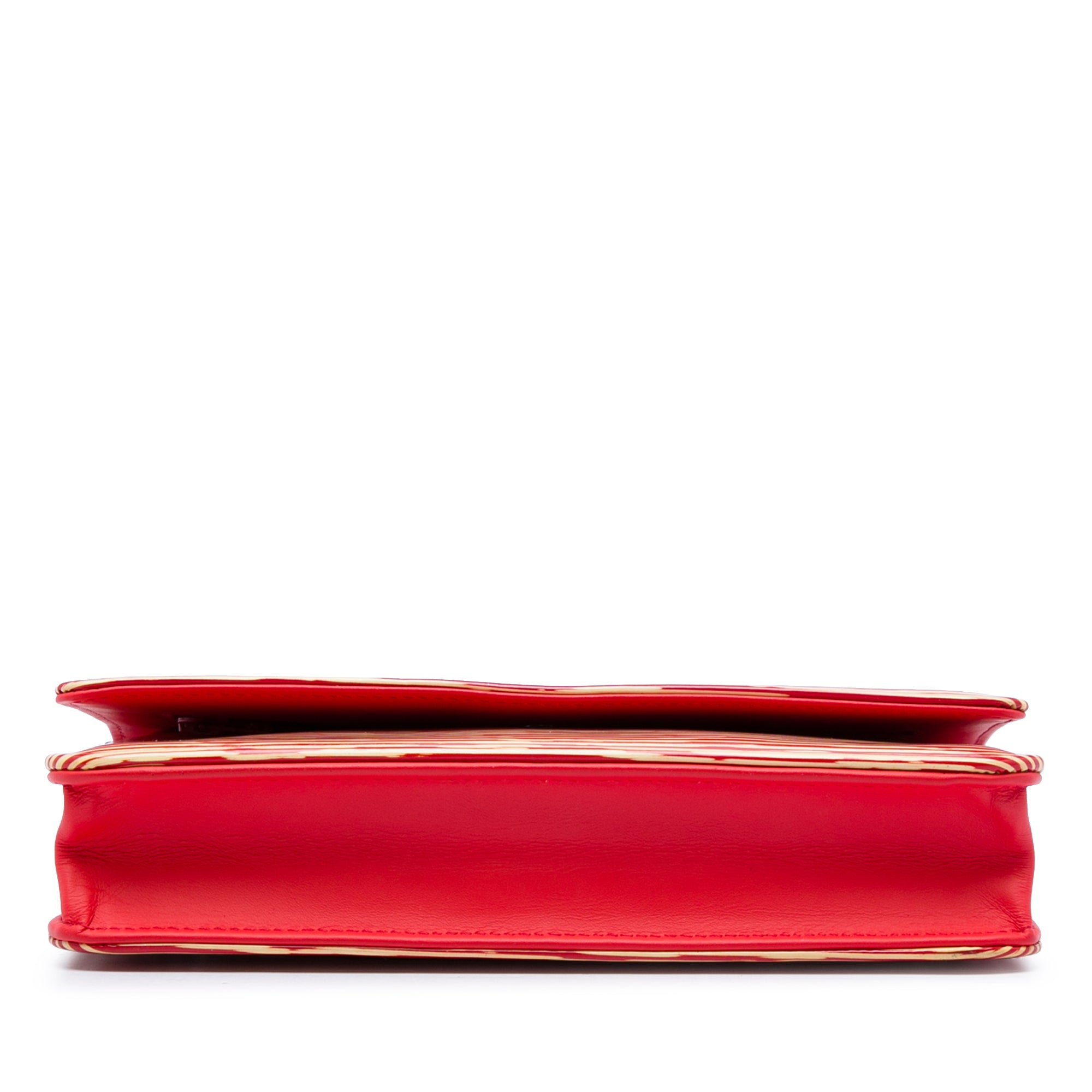 Chanel CC Striped Patent Wallet On Chain - image 3
