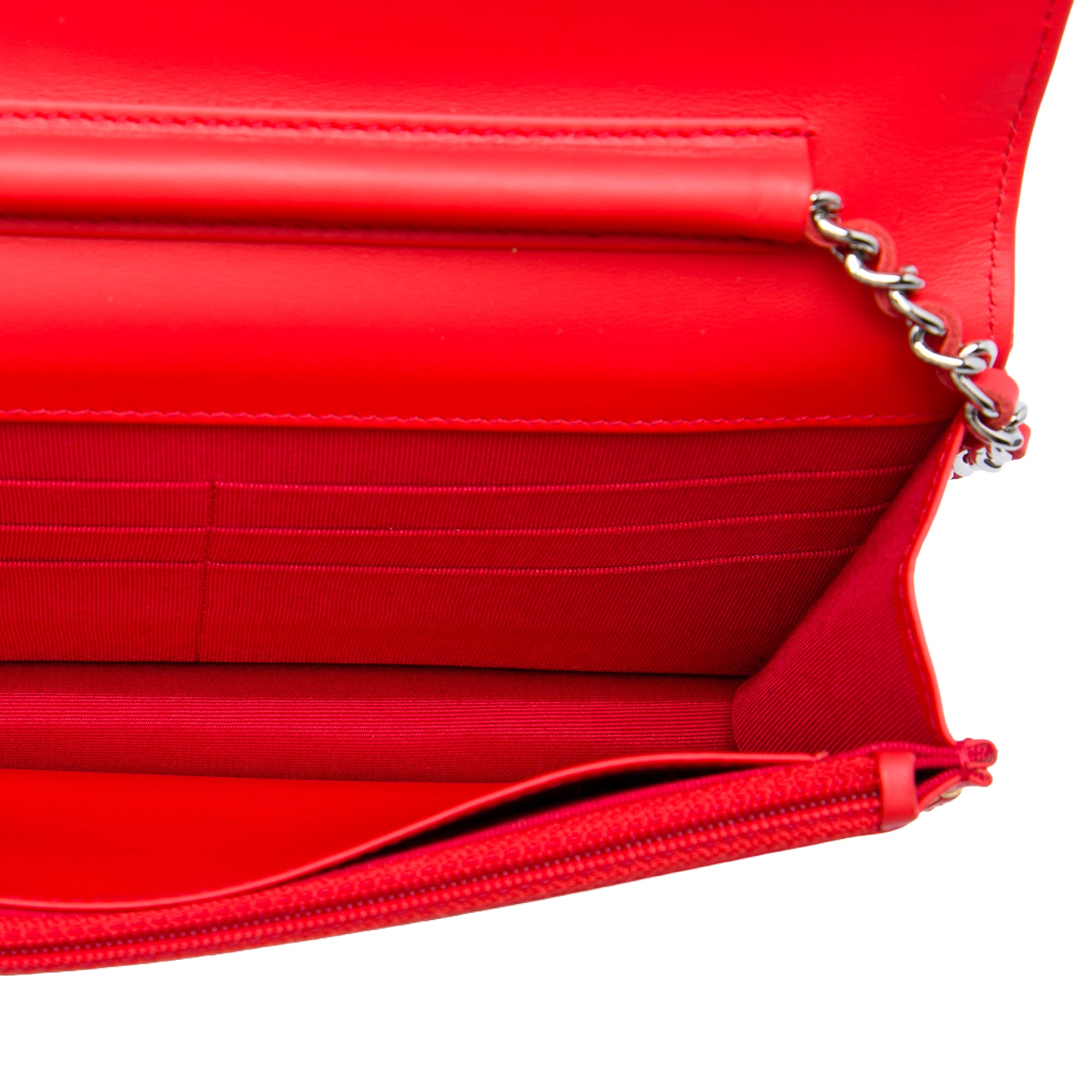 Chanel CC Striped Patent Wallet On Chain - image 4