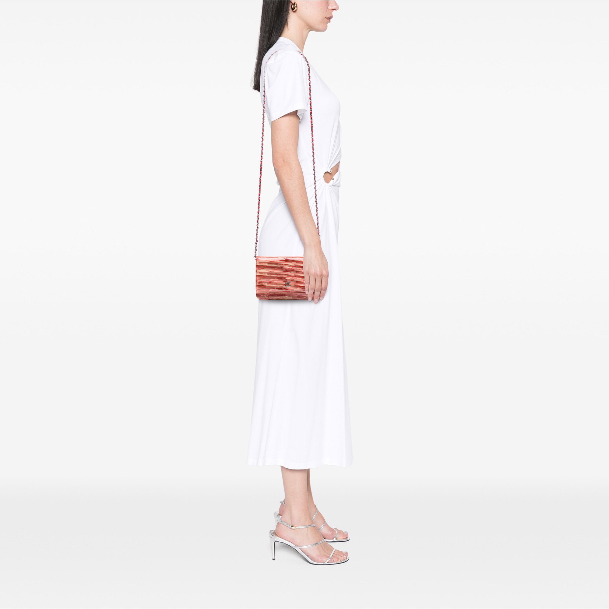 Chanel CC Striped Patent Wallet On Chain - image 6