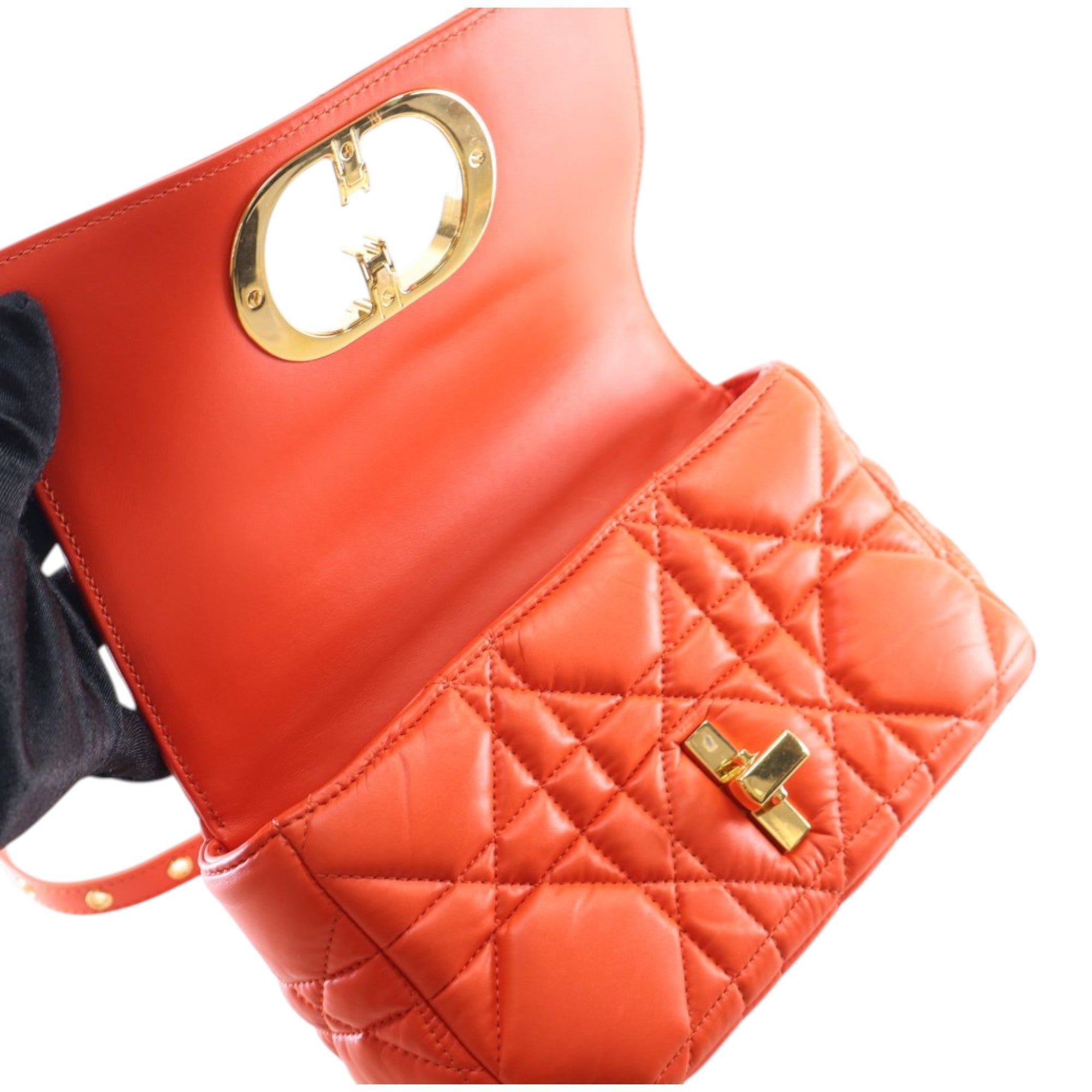 Dior Small Lambskin Macrocannage Caro Crossbody - image 7