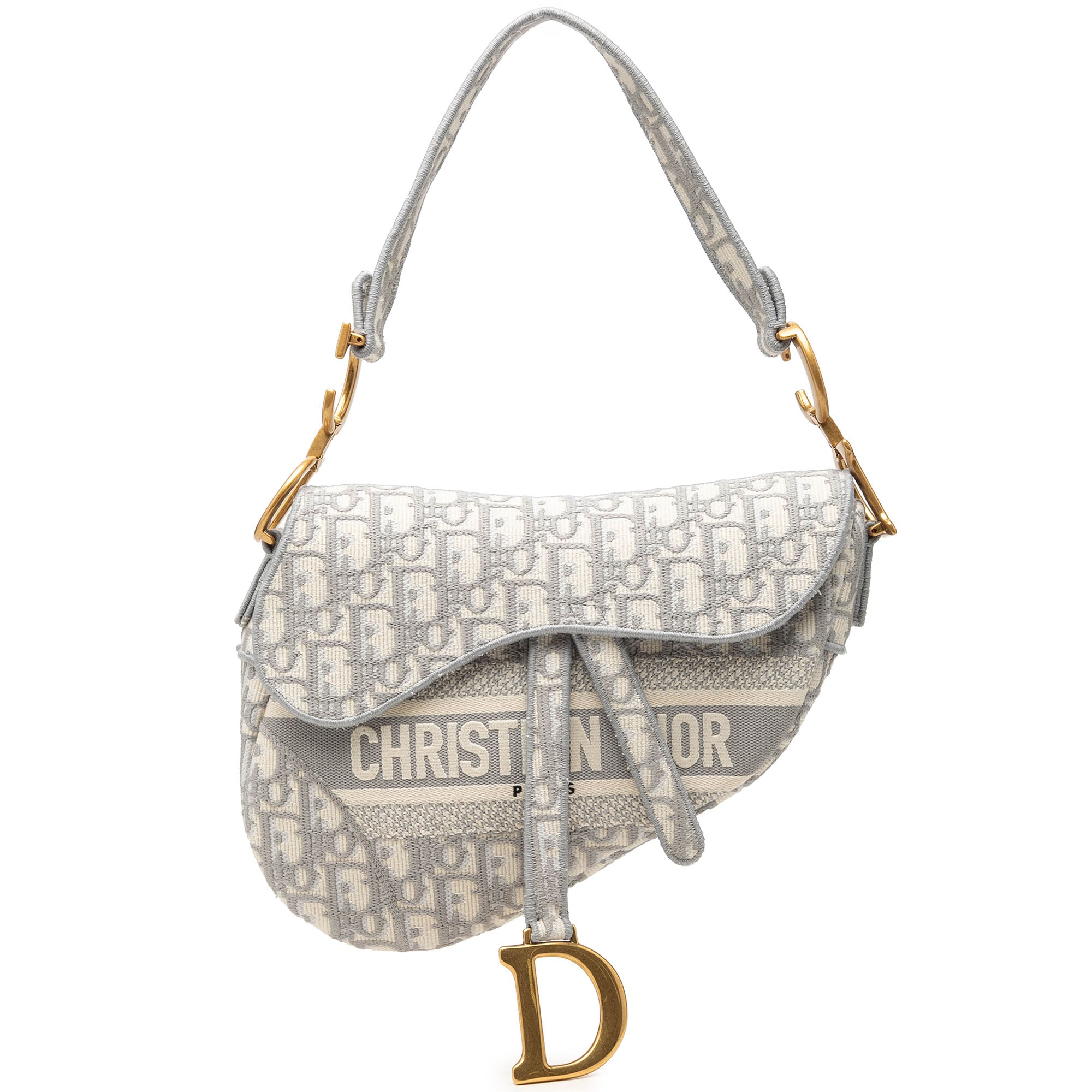 Dior Oblique Embroidered Canvas Saddle Bag - image 1