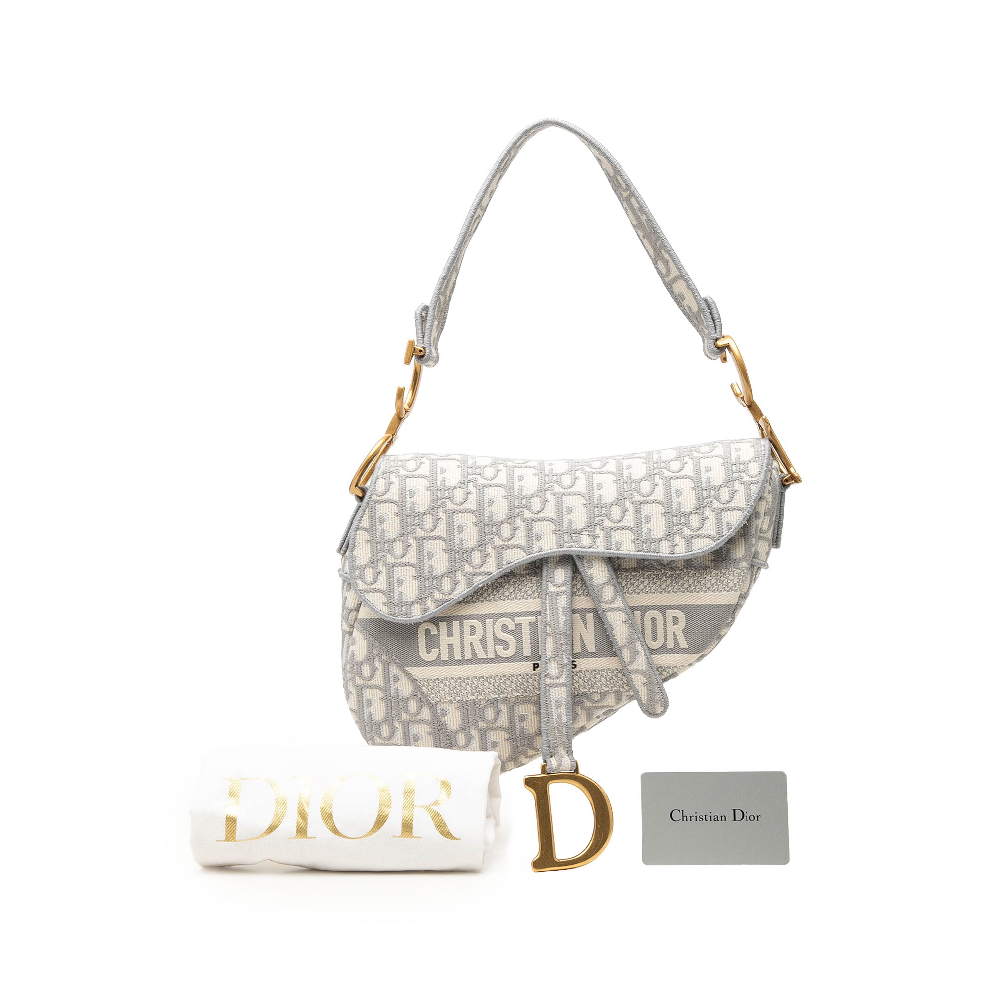 Dior Oblique Embroidered Canvas Saddle Bag - image 7